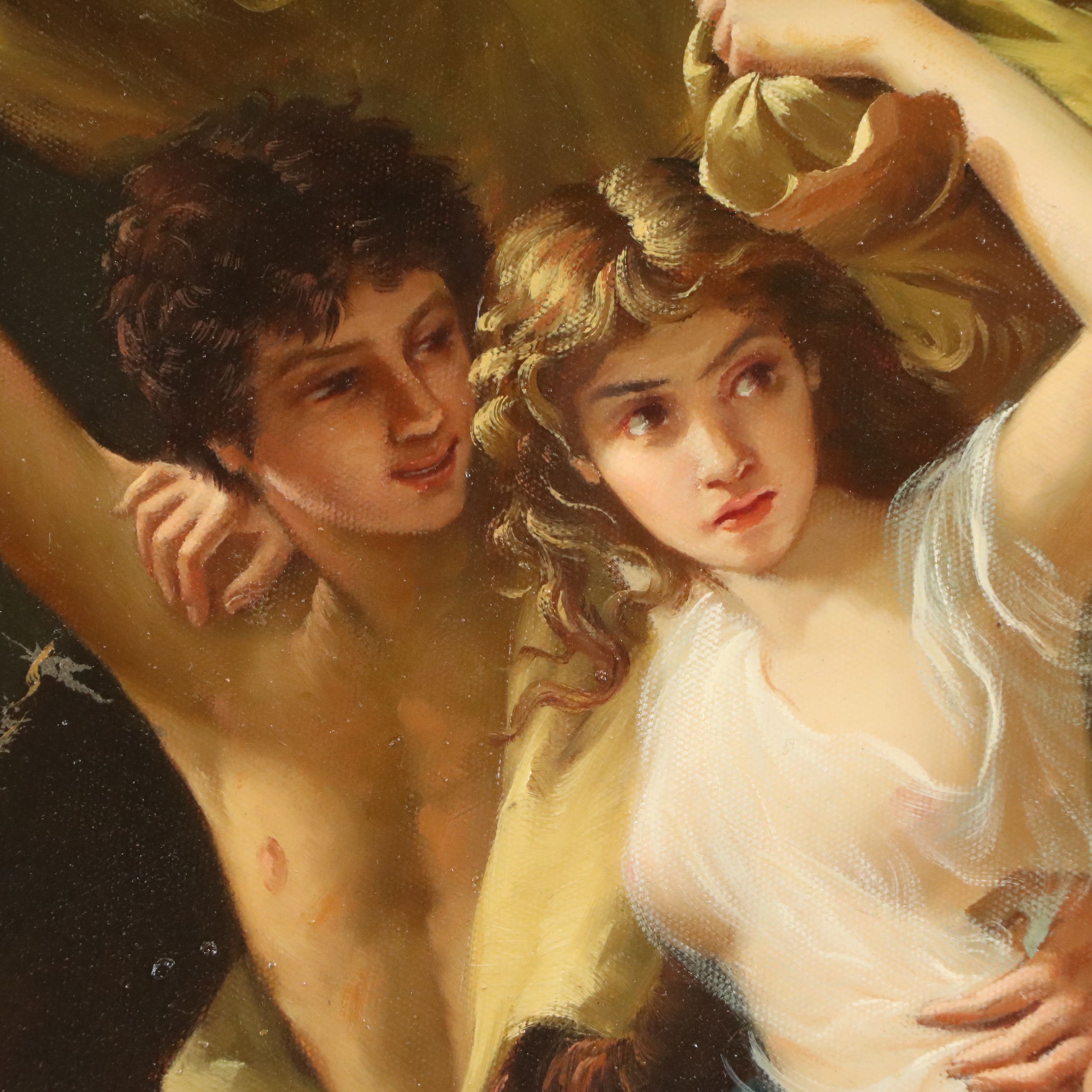 After Pierre-Auguste Cot Oil Painting "The Storm," Late 20th to Early 21st C.