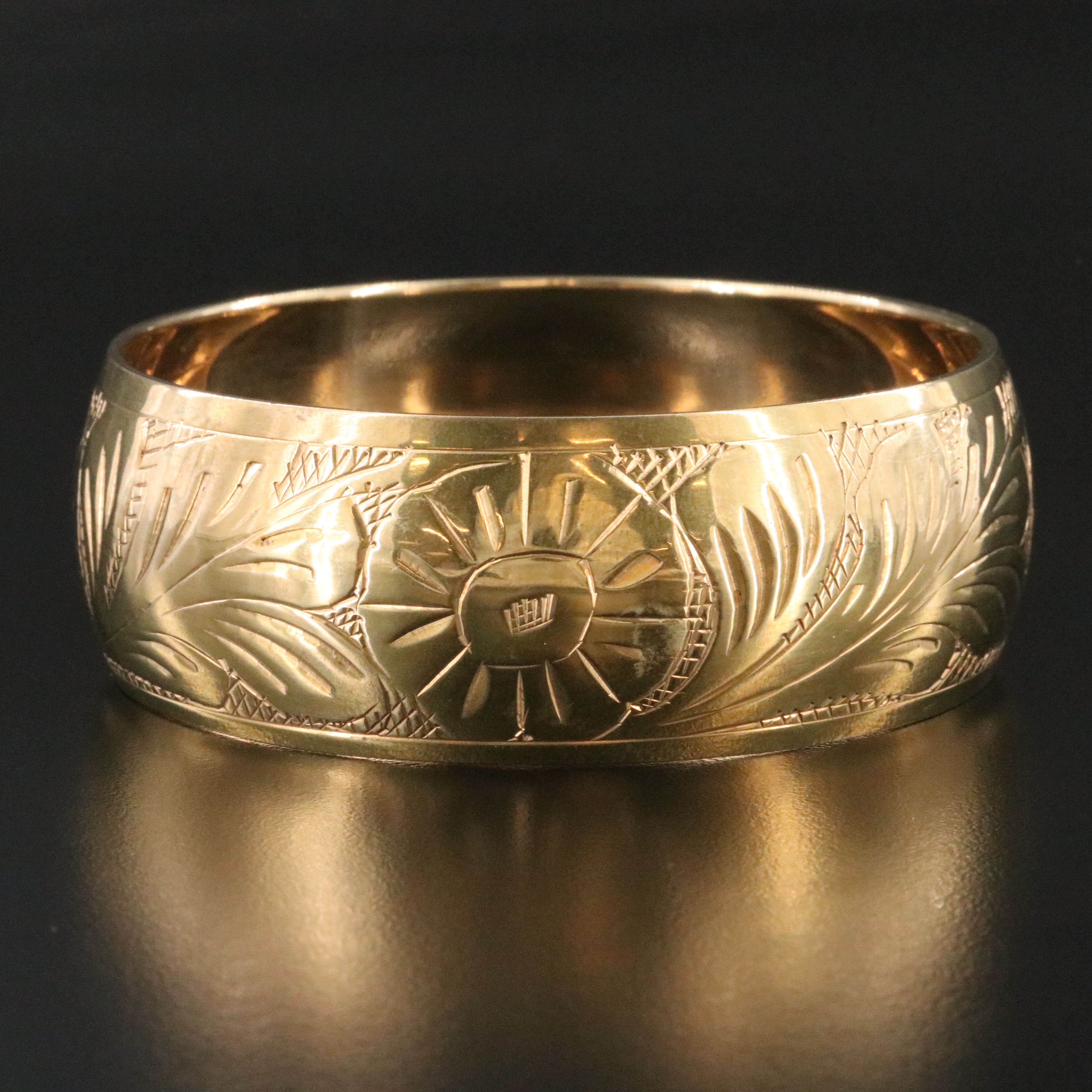Engraved Floral Bangle
