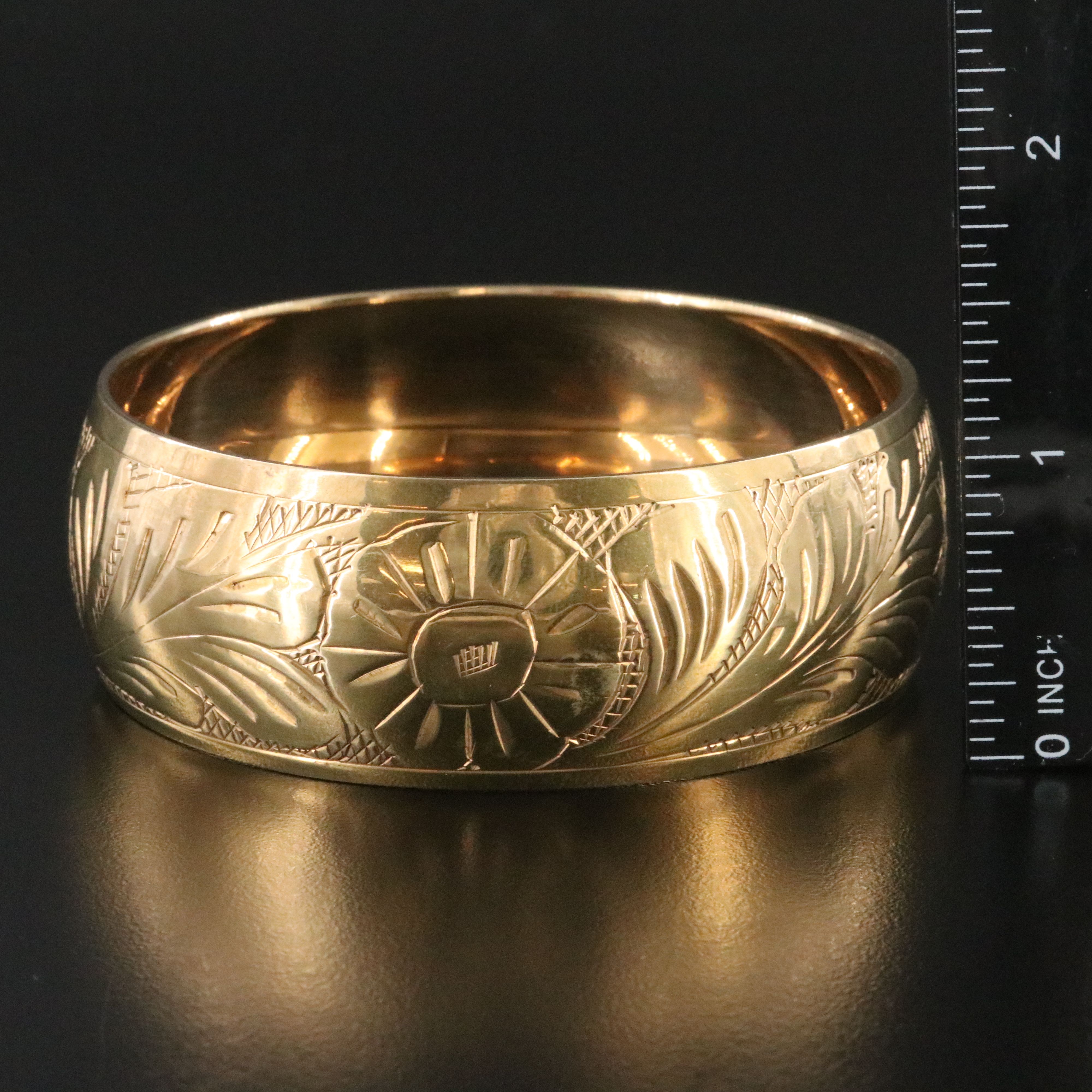 Engraved Floral Bangle