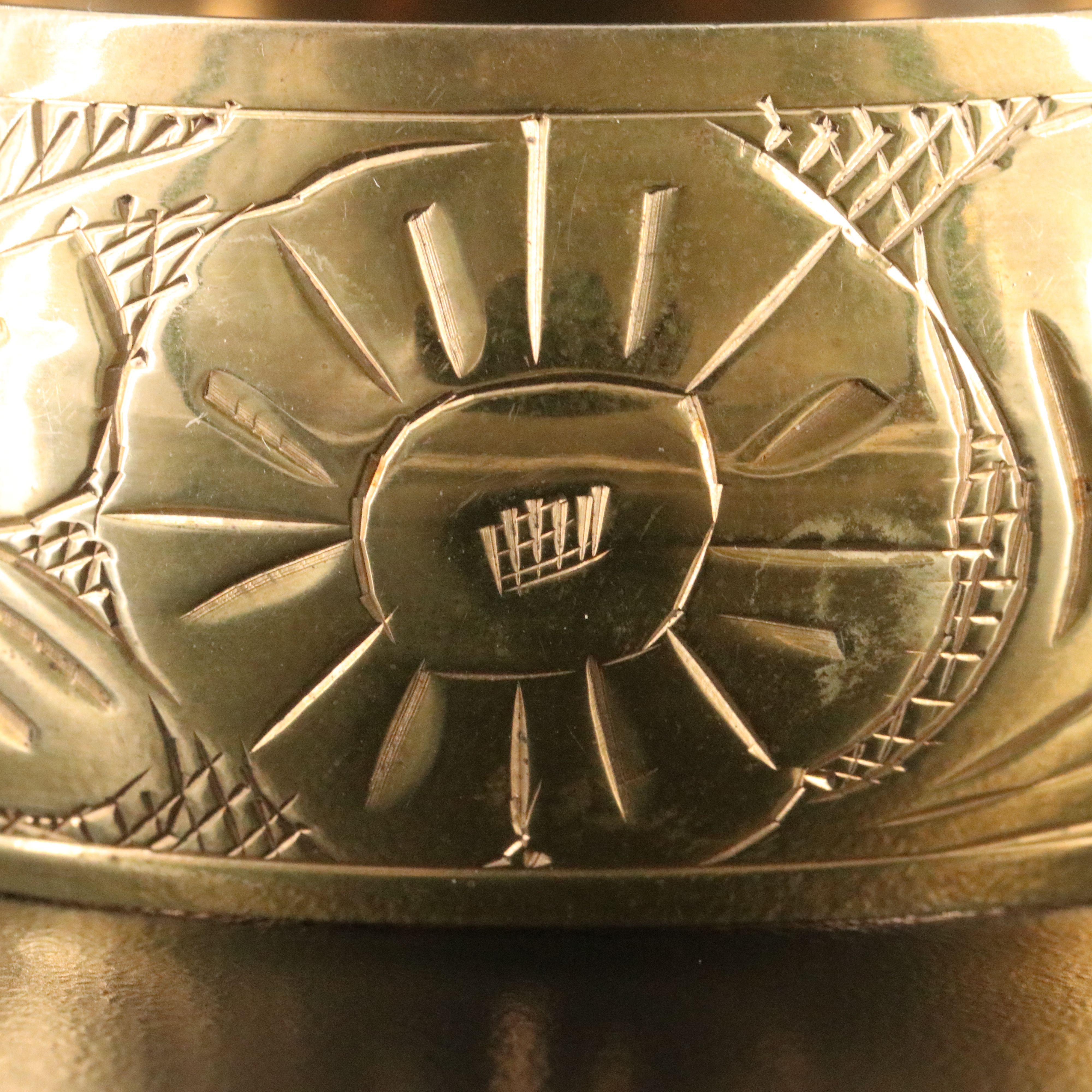 Engraved Floral Bangle