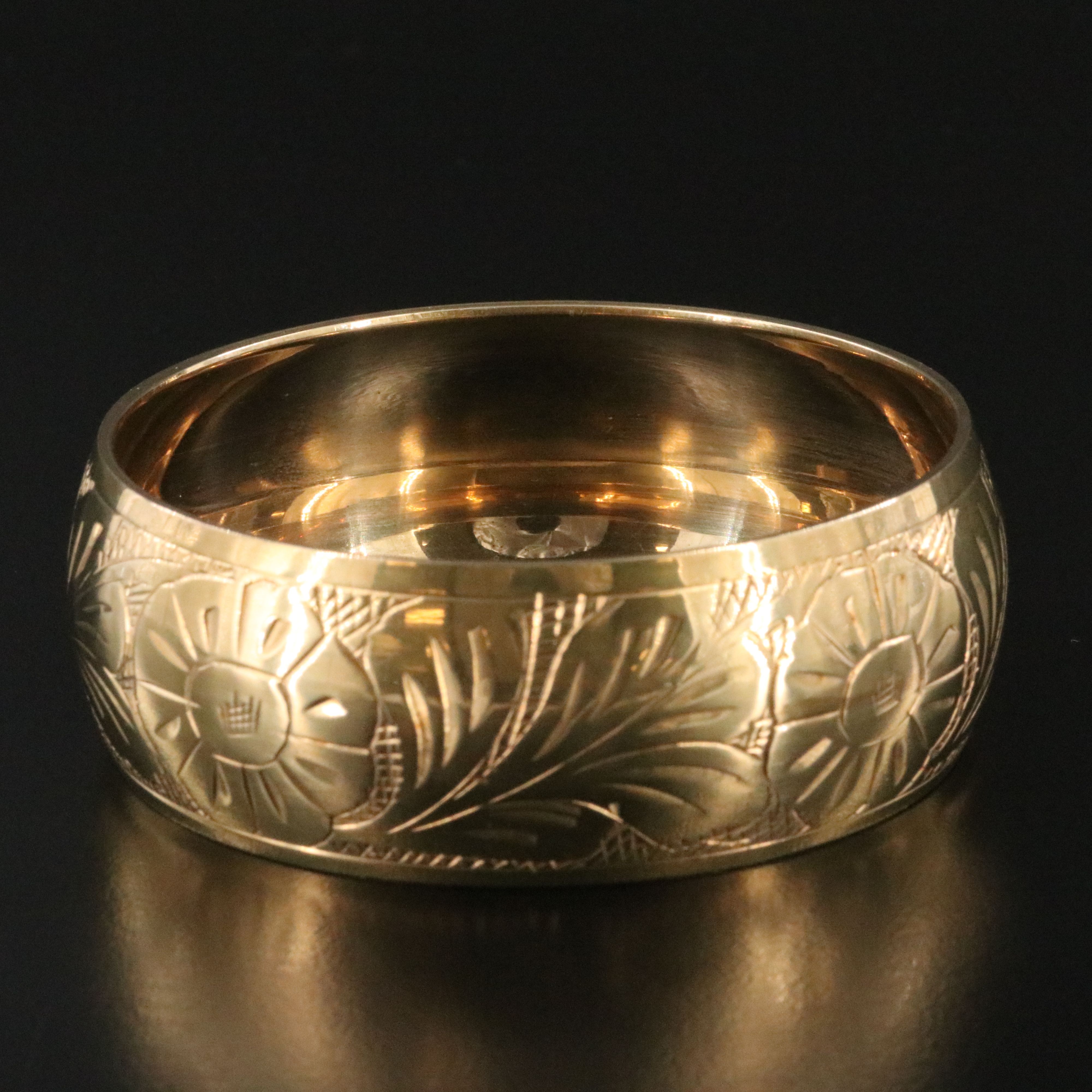 Engraved Floral Bangle