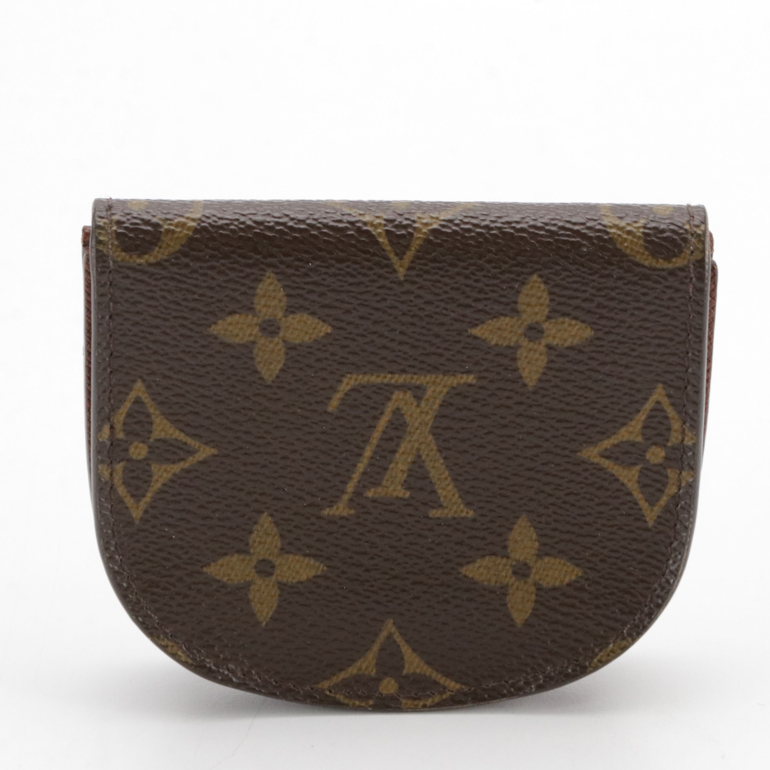 Louis Vuitton Porte-Monnaie Gousset Coin Pouch in Monogram Canvas and Leather