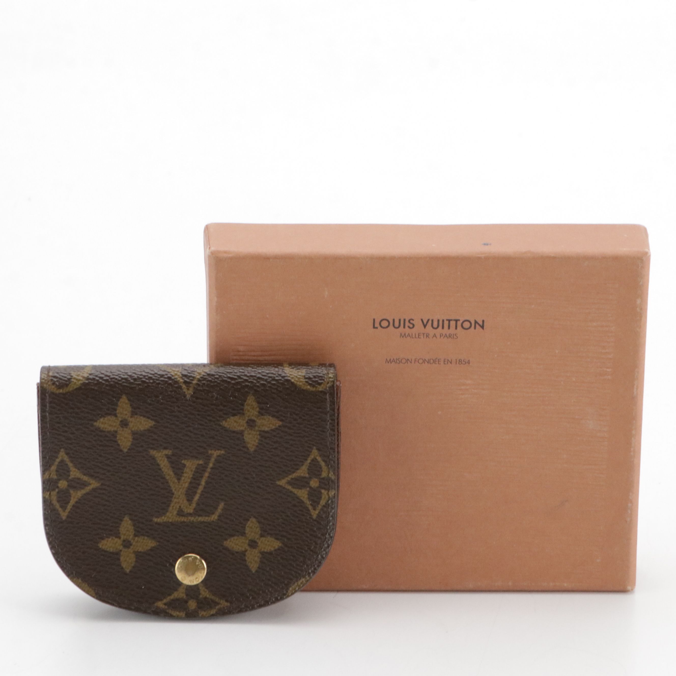 Louis Vuitton Porte-Monnaie Gousset Coin Pouch in Monogram Canvas and Leather