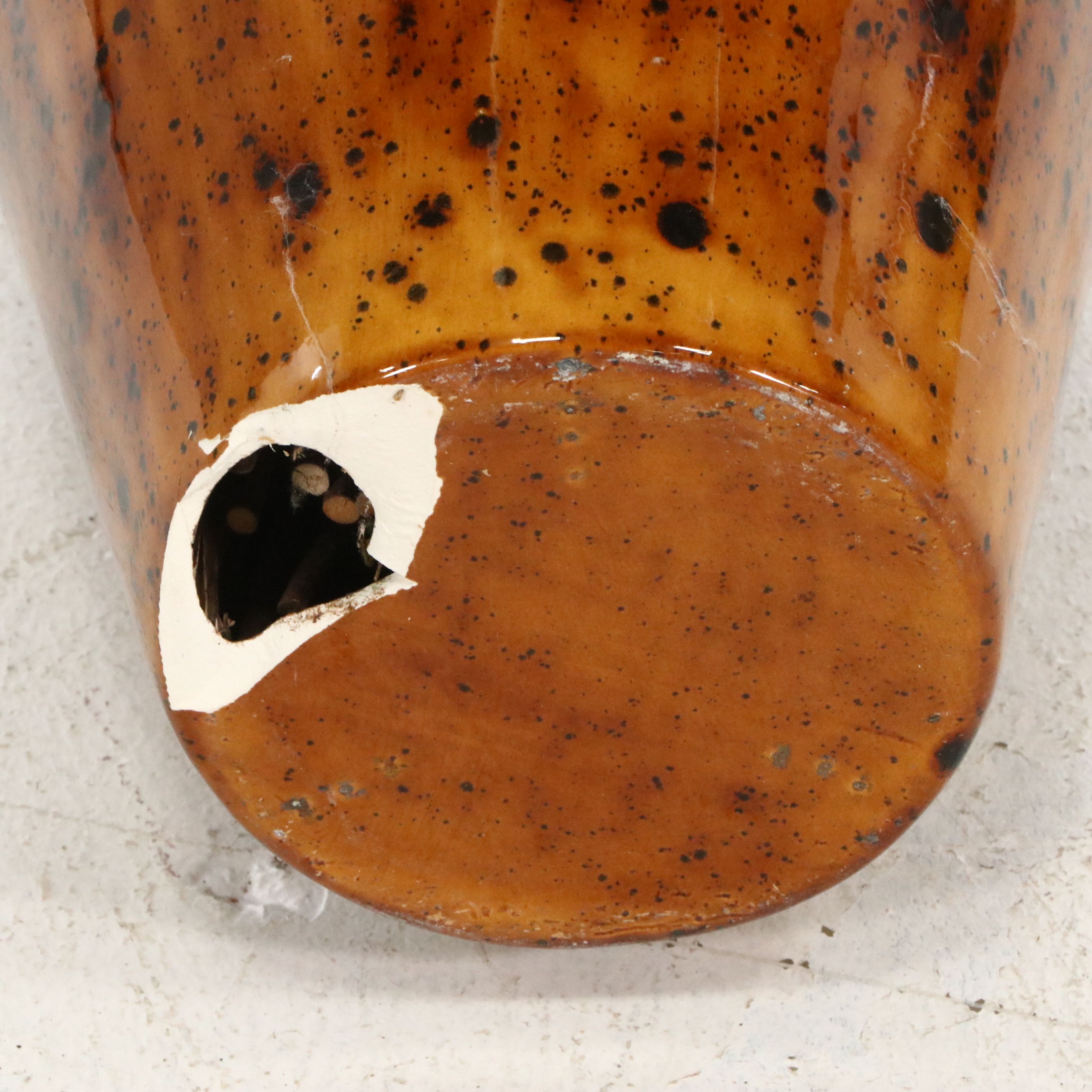 Contemporary Mottled Ceramic Vase with Branches