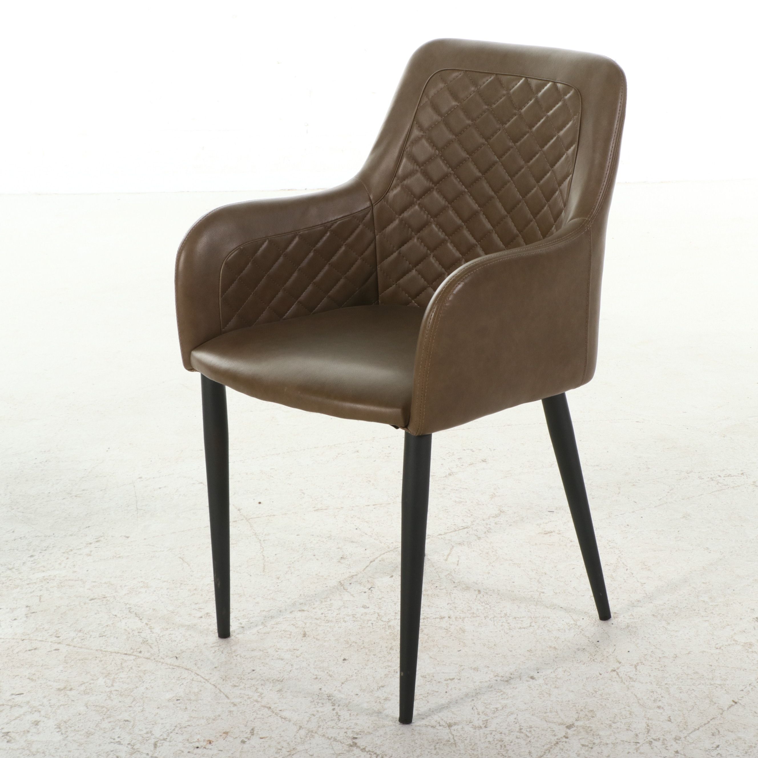 Pair of Moe’s Home Collection "Cantata" Quilted Faux Leather Armchairs