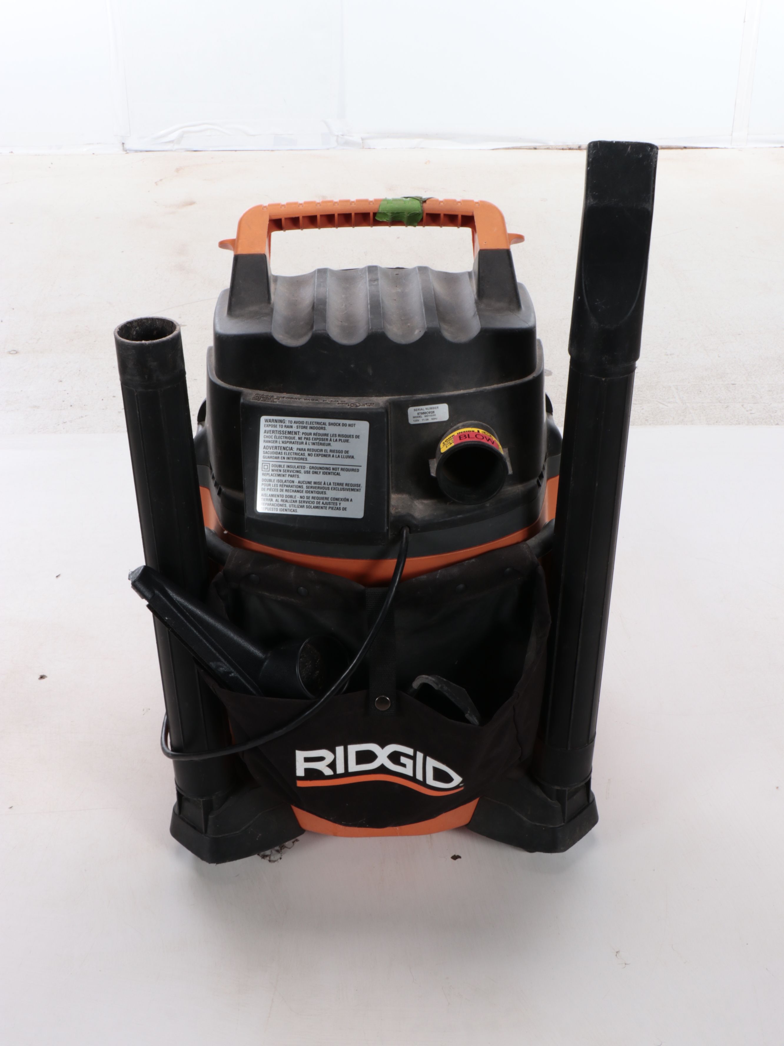 Rigid Shop-Vac with Milwaukee Hand Cart