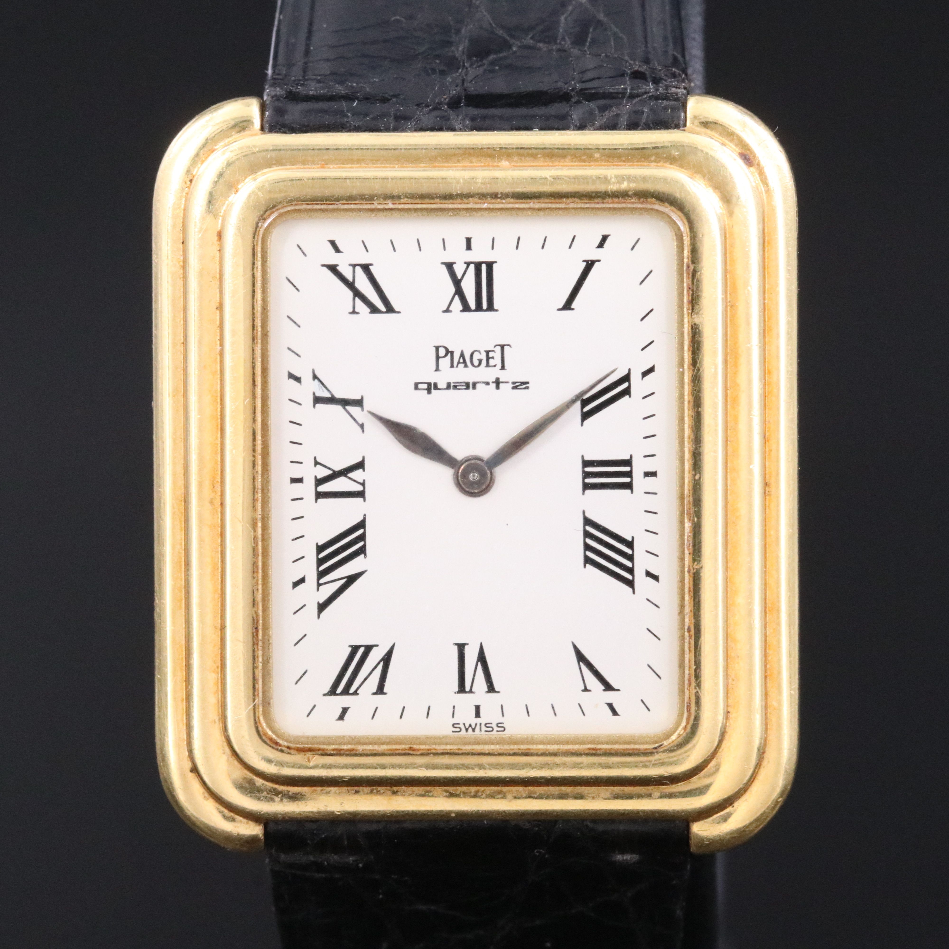 18K Piaget Protocole Tank White Roman Dial Quartz Ref. 74101 Watch