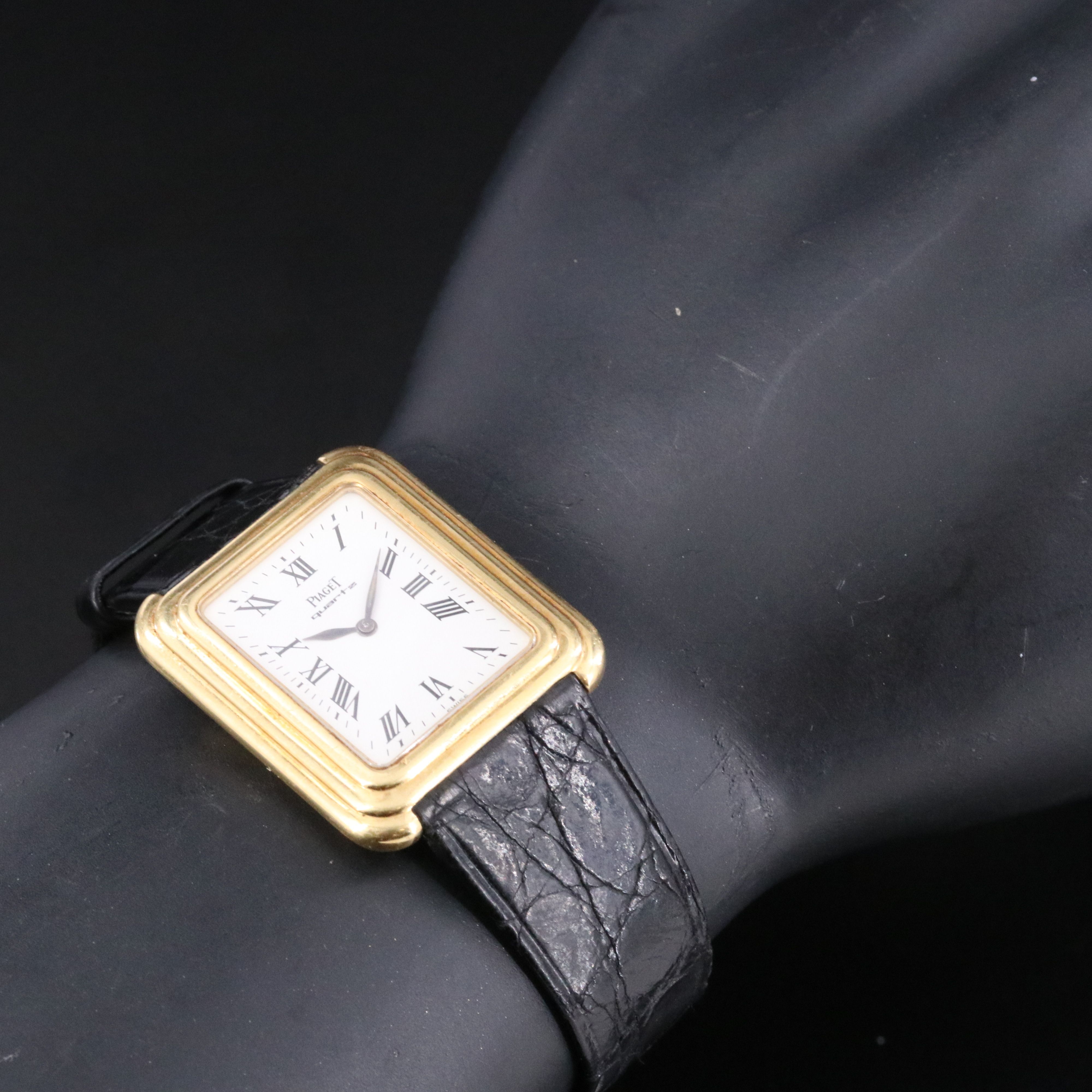 18K Piaget Protocole Tank White Roman Dial Quartz Ref. 74101 Watch