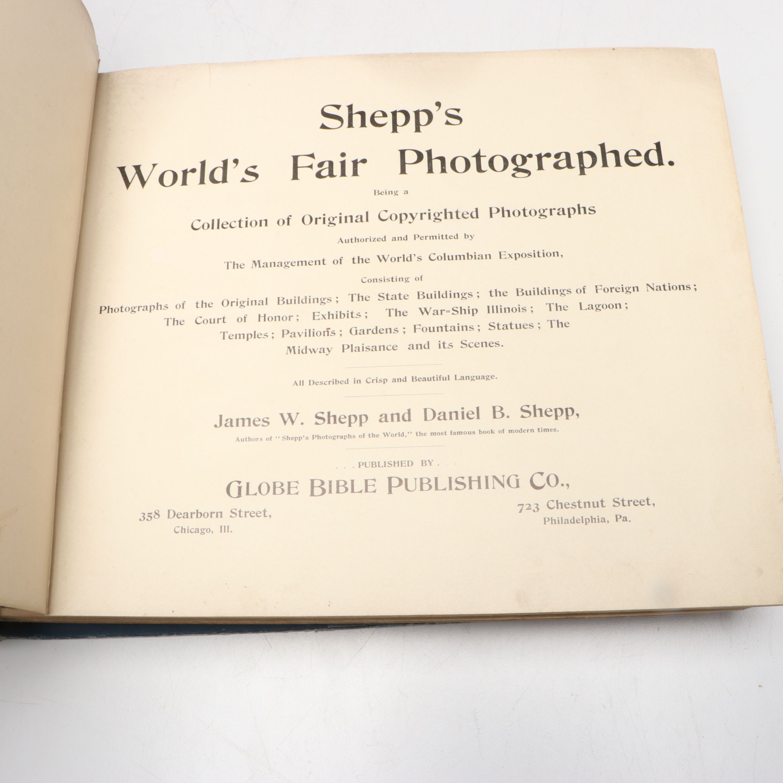 1893 "Shepp's World's Fair Photographed" and 1934 World's Fair Shaker