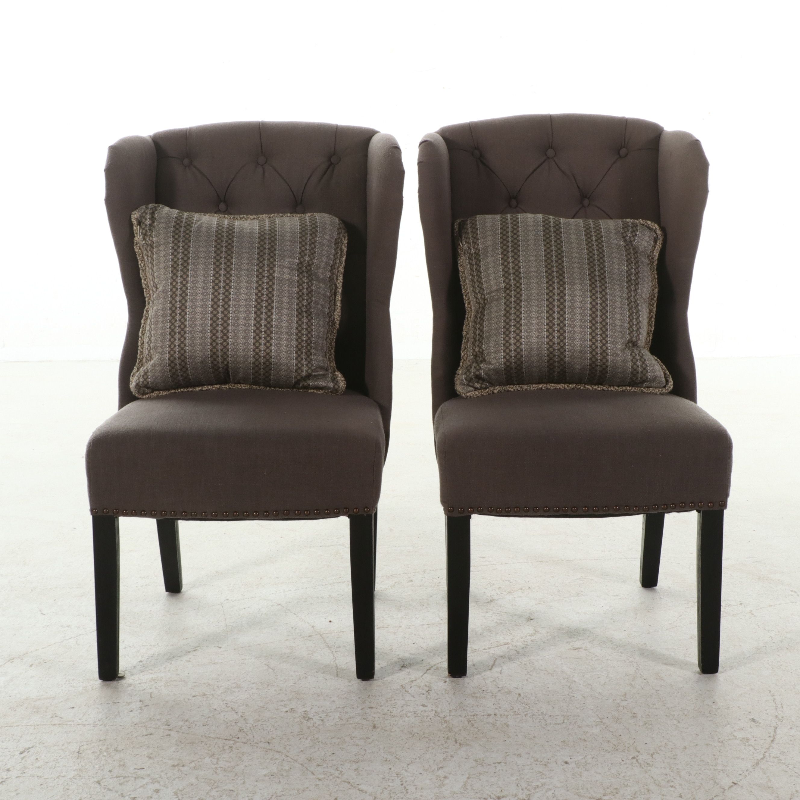 Pair of Arhaus "Camden" Tufted Wingback Chairs