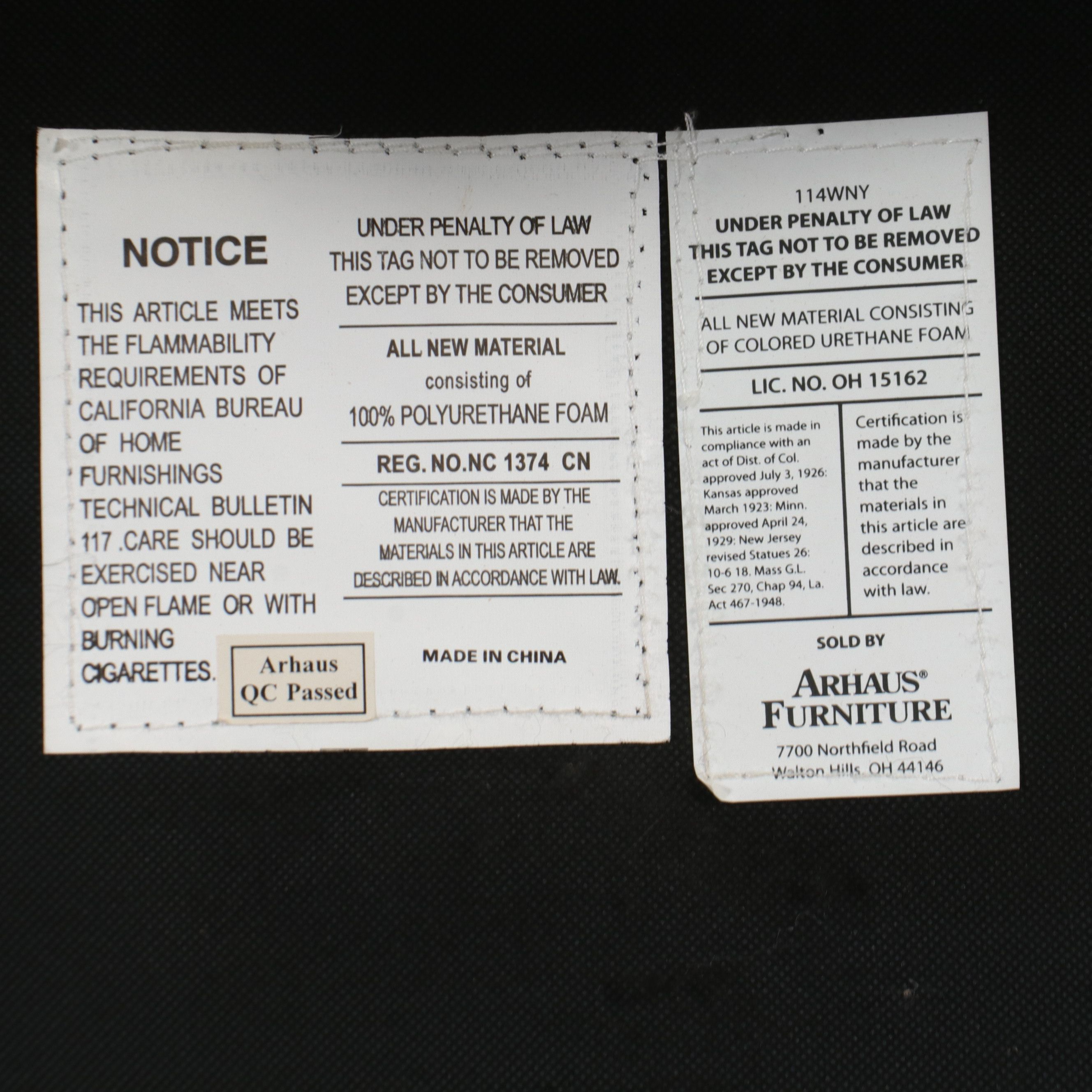 Pair of Arhaus "Camden" Tufted Wingback Chairs