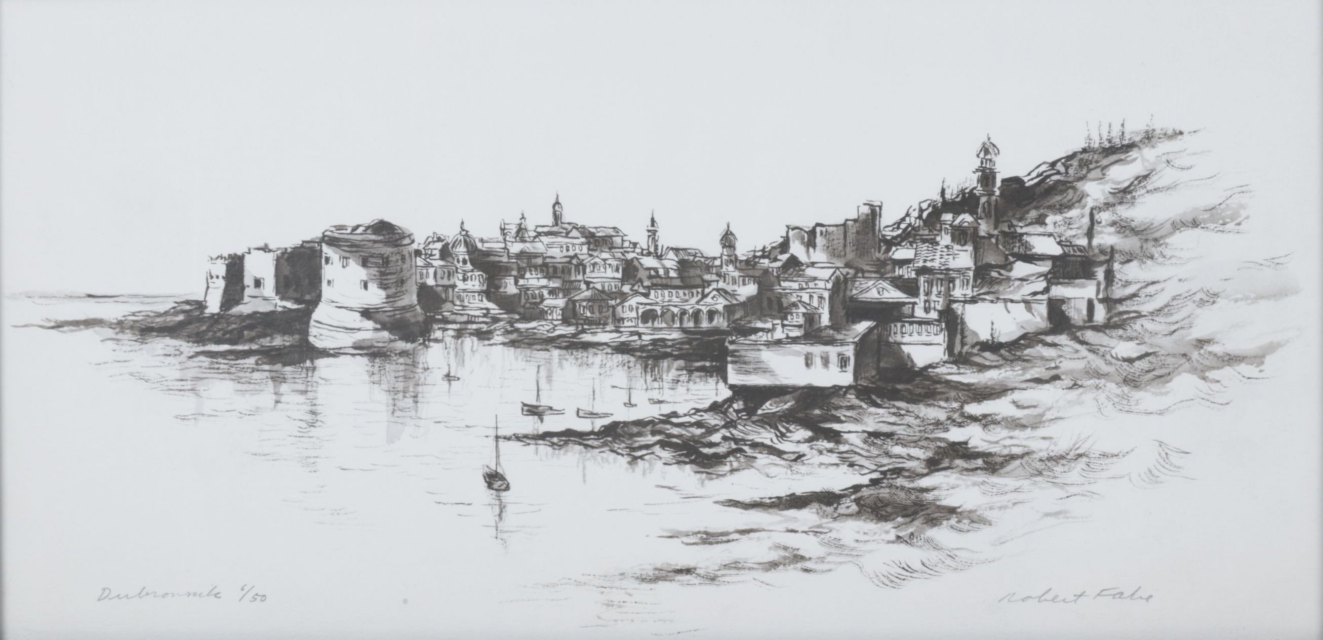 Robert Fabe Offset Lithograph "Dubrovnik", Late 20th to Early 21st Century