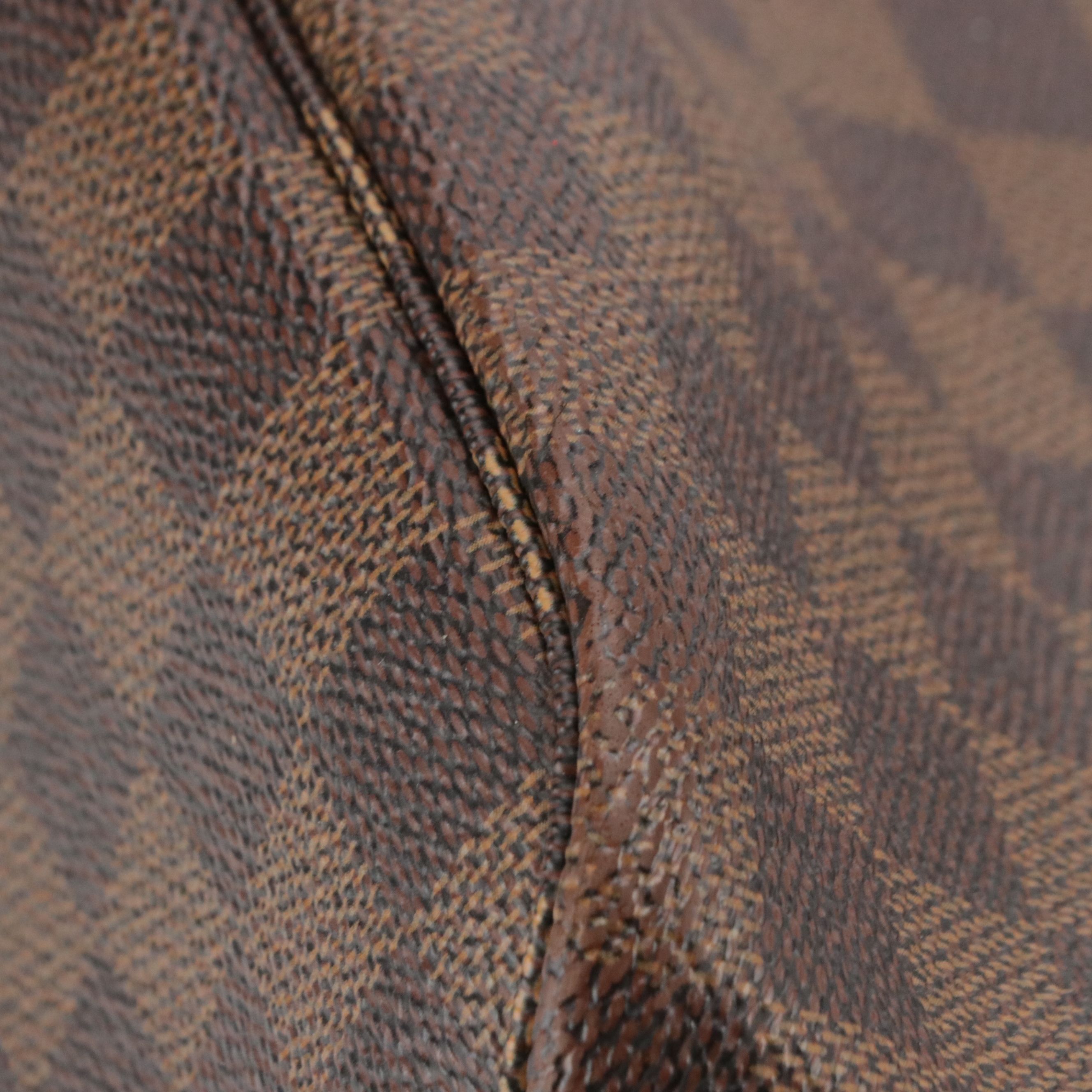 Louis Vuitton Neverfull PM Tote Bag in Damier Ebene Canvas and Brown Leather