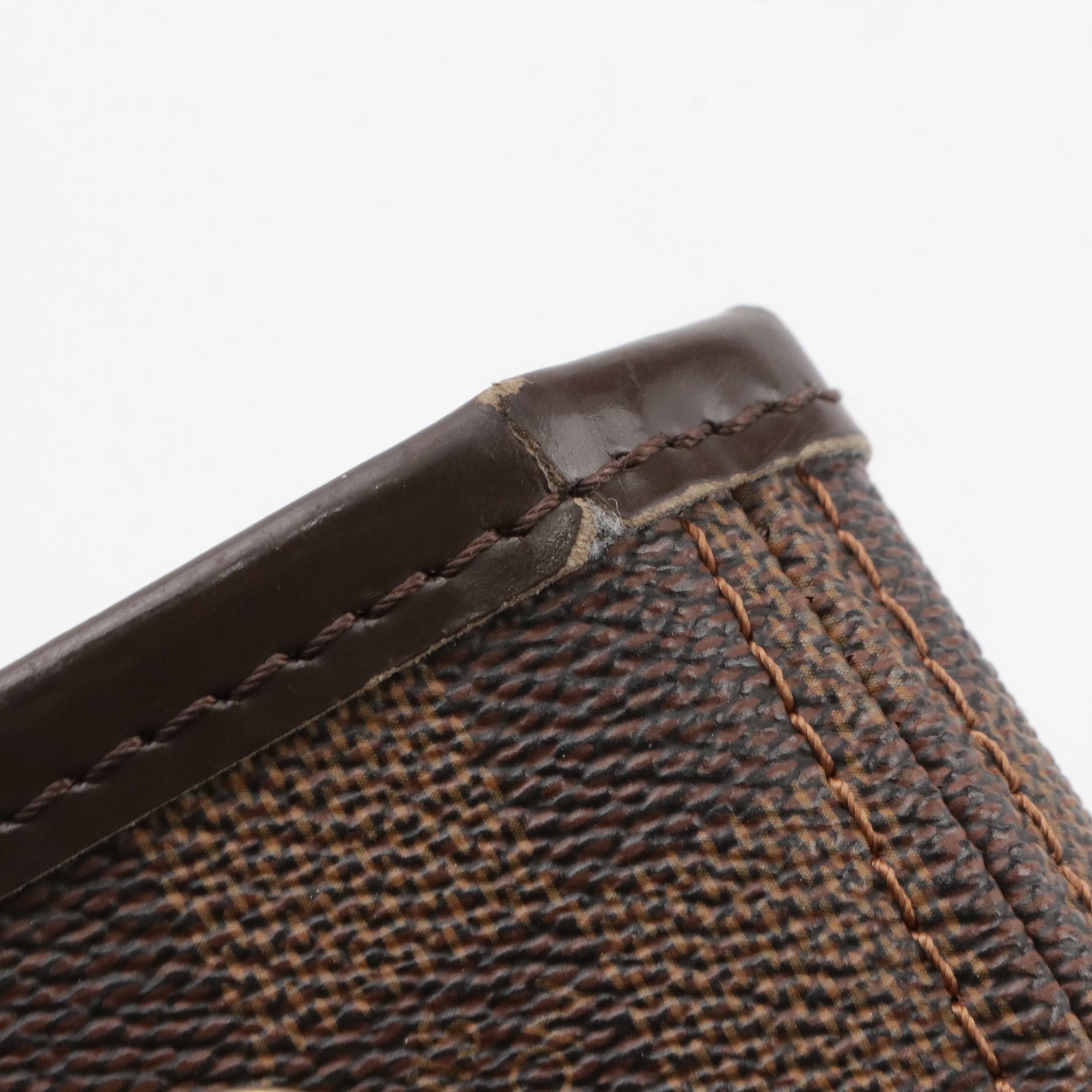 Louis Vuitton Neverfull PM Tote Bag in Damier Ebene Canvas and Brown Leather