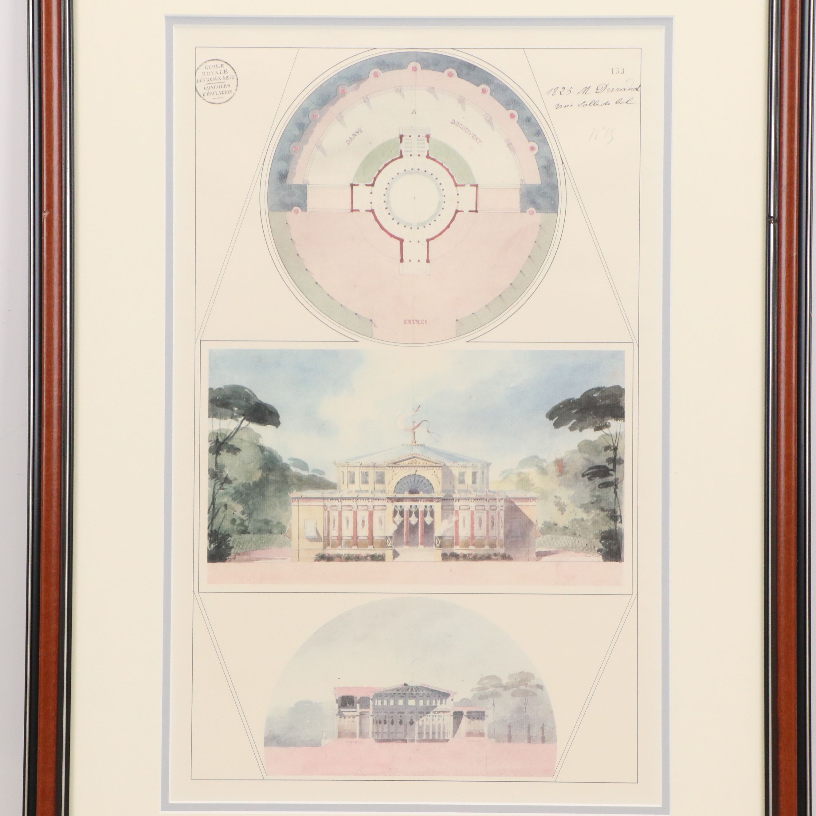 Four Offset Lithographs After French Architectural Drawings, 20th-21st C.