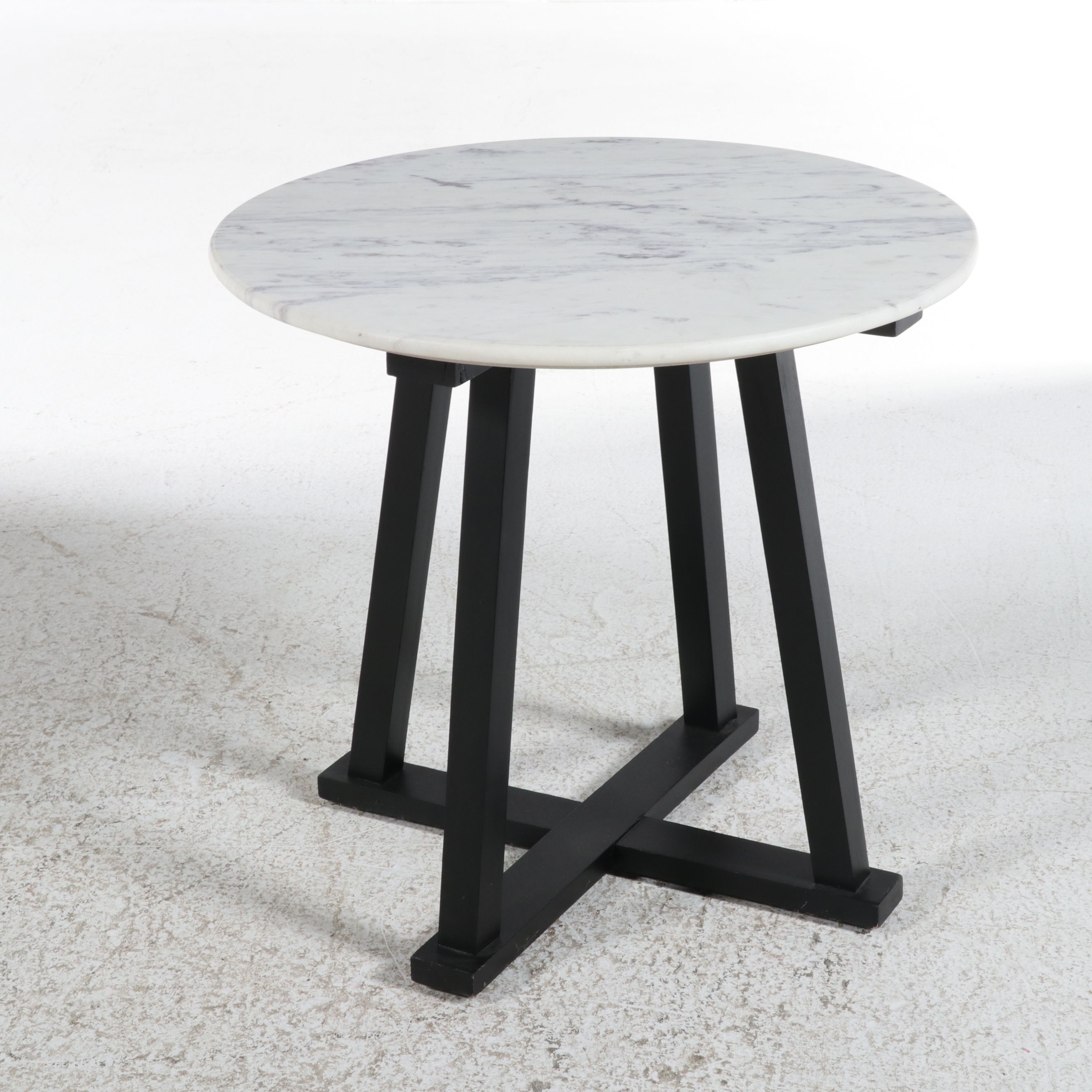 Modern Marble Top Circular Accent Table