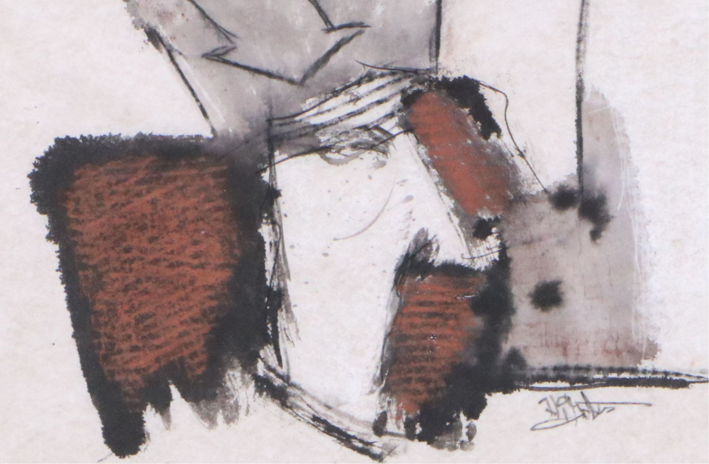 Harry Irving Gates Mixed Media Painting "And The Doors Were Cedar," 20th Century