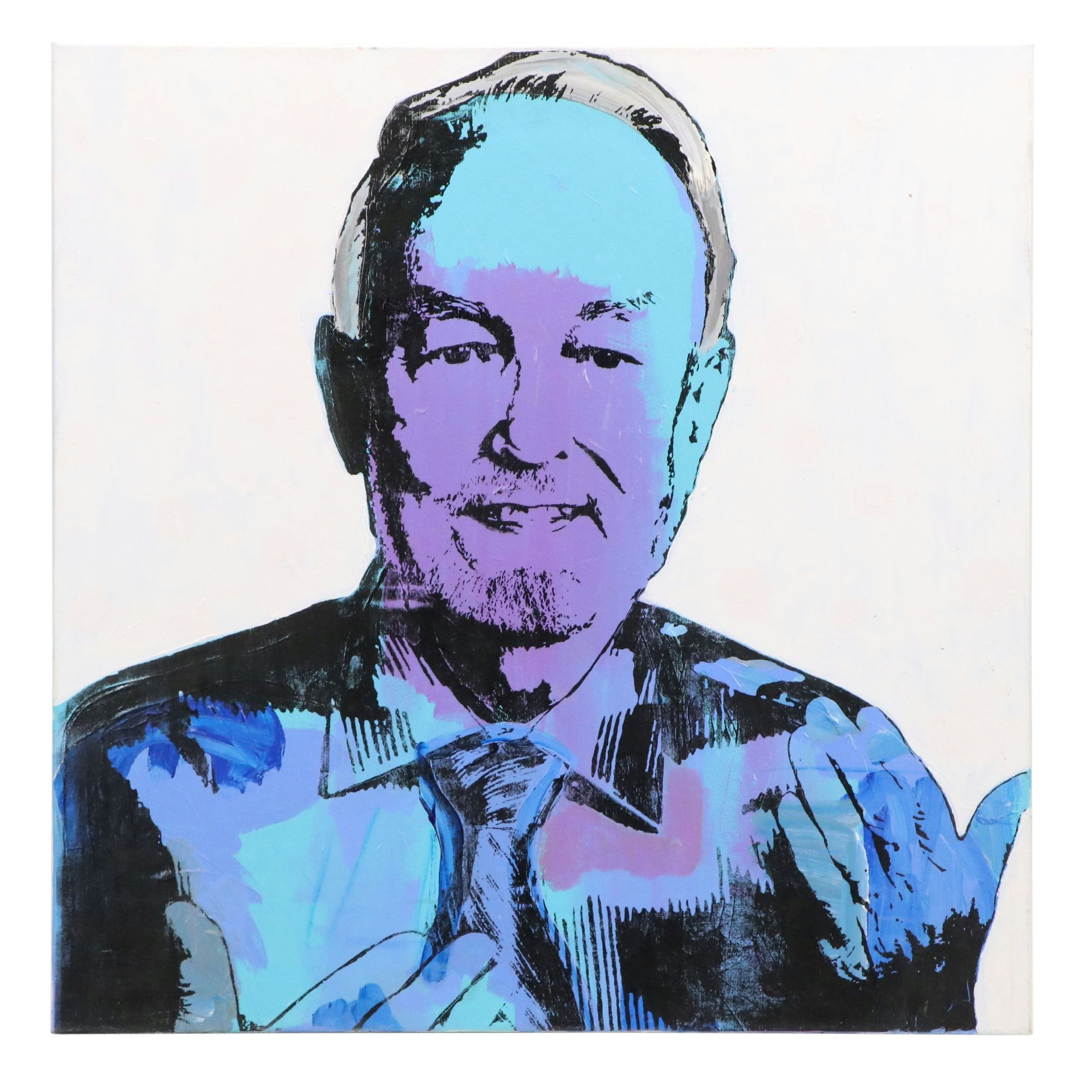 Andrew Van Sickle Mixed Media Painting "Blue Ewin," 2013