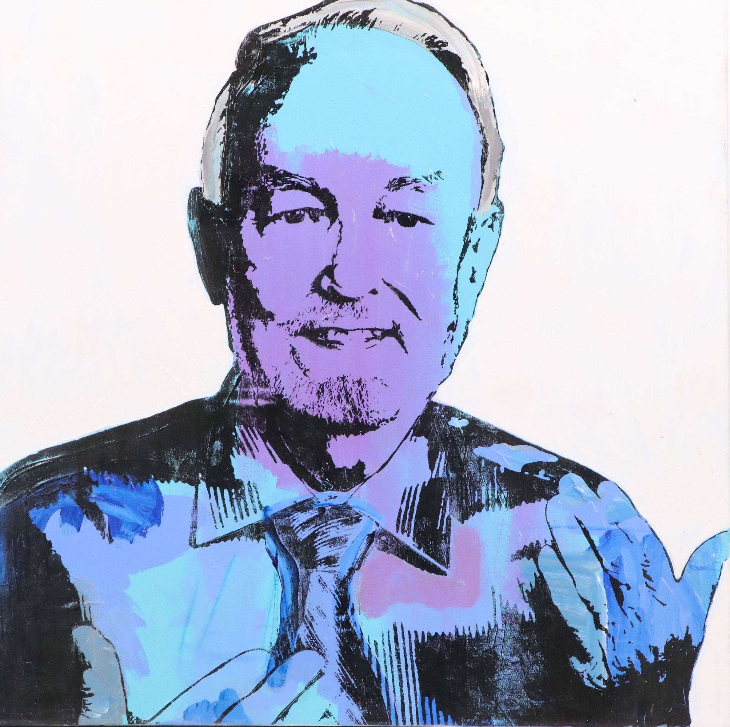 Andrew Van Sickle Mixed Media Painting "Blue Ewin," 2013