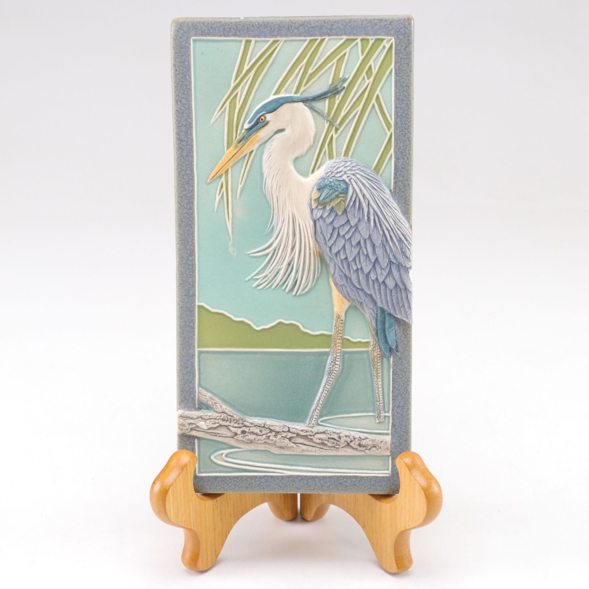 Medicine Bluff Studio Heron and Tree Frog Decorative Tiles by John Beasley