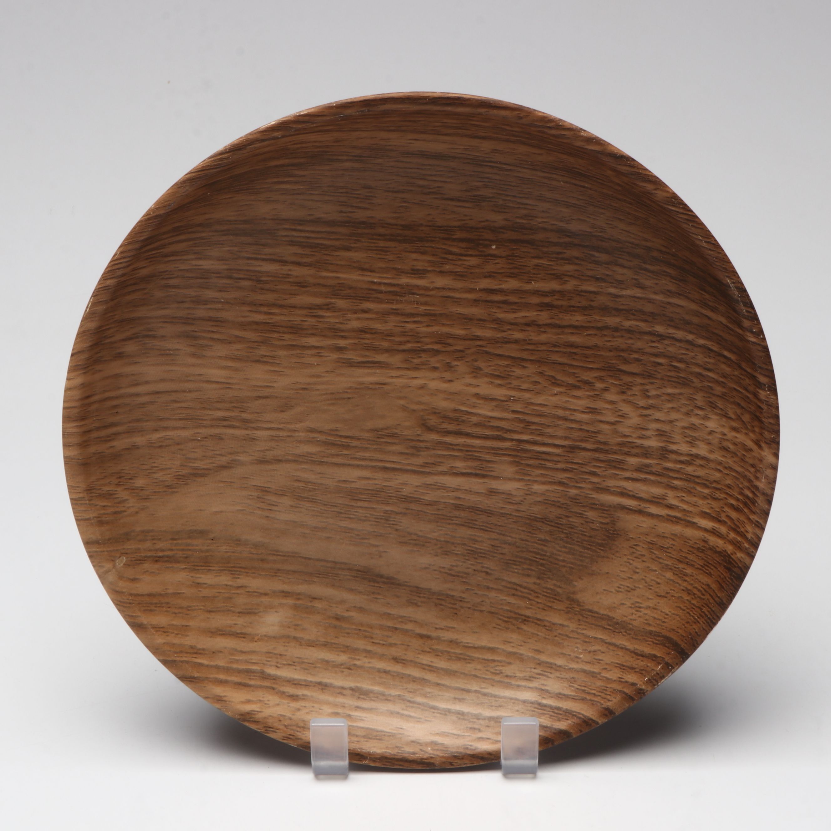 Organic Textured Ceramic and Wood Vases with Peacock Feathers