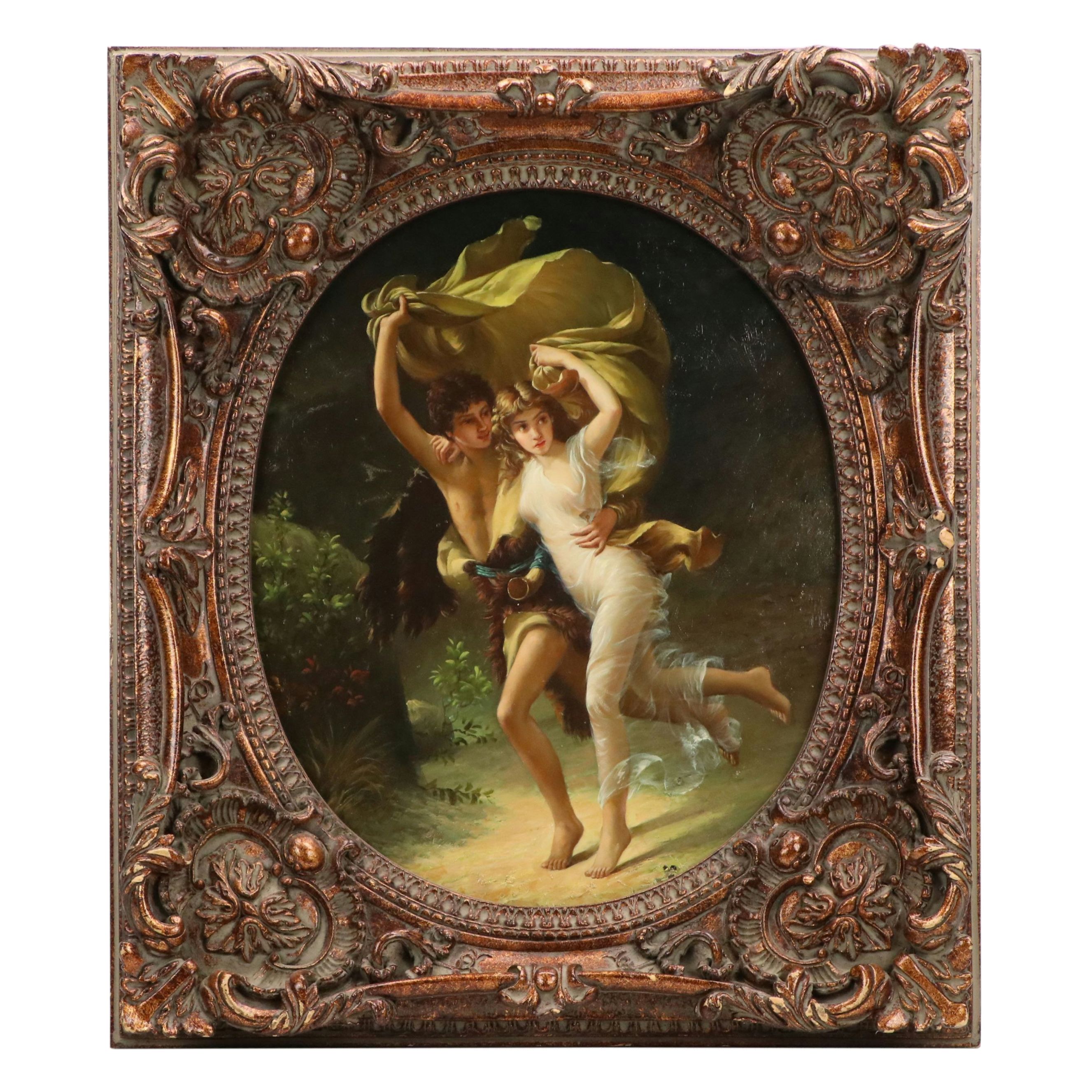 After Pierre-Auguste Cot Oil Painting "The Storm," Late 20th to Early 21st C.