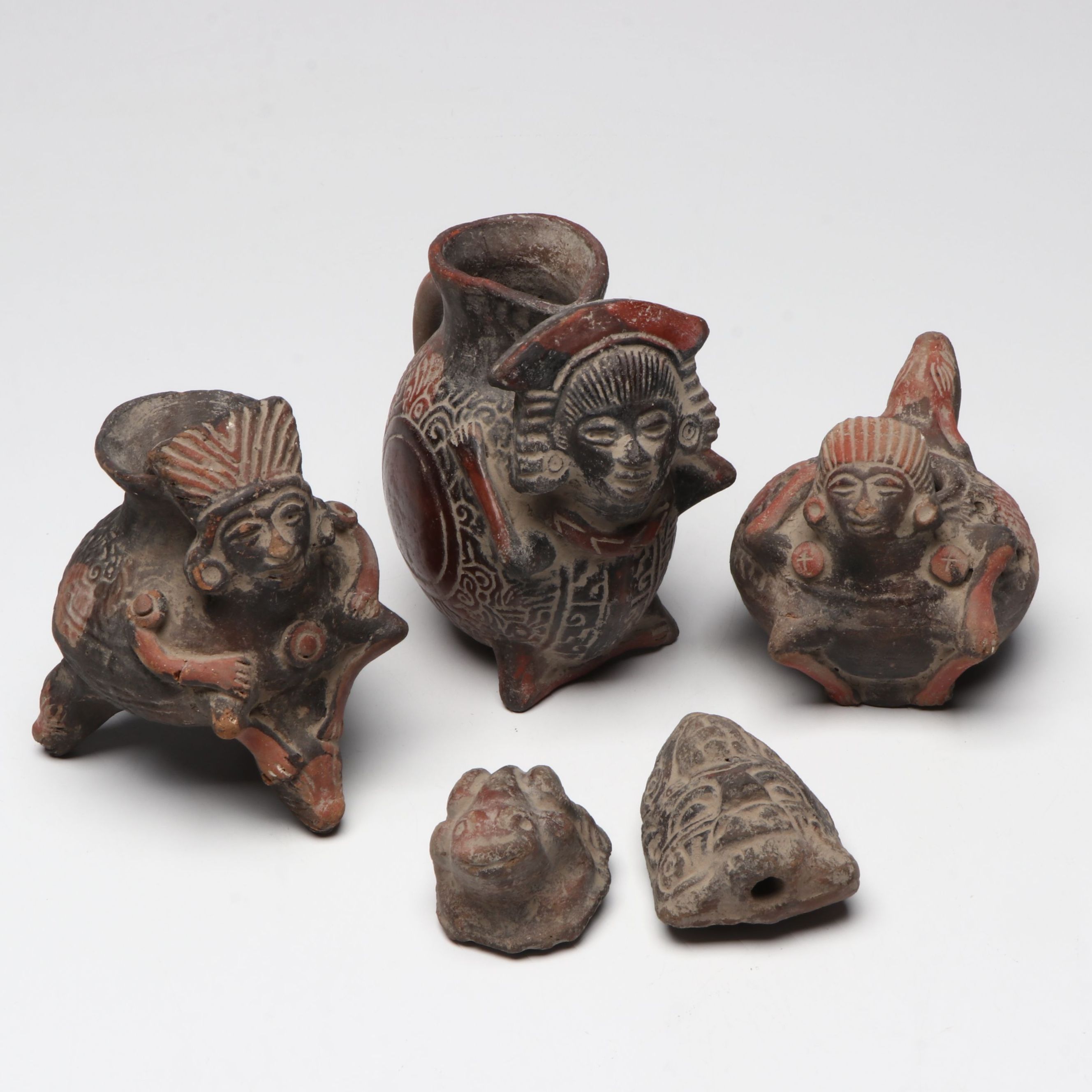 Mesoamerican Style Earthenware Vessels and Figures