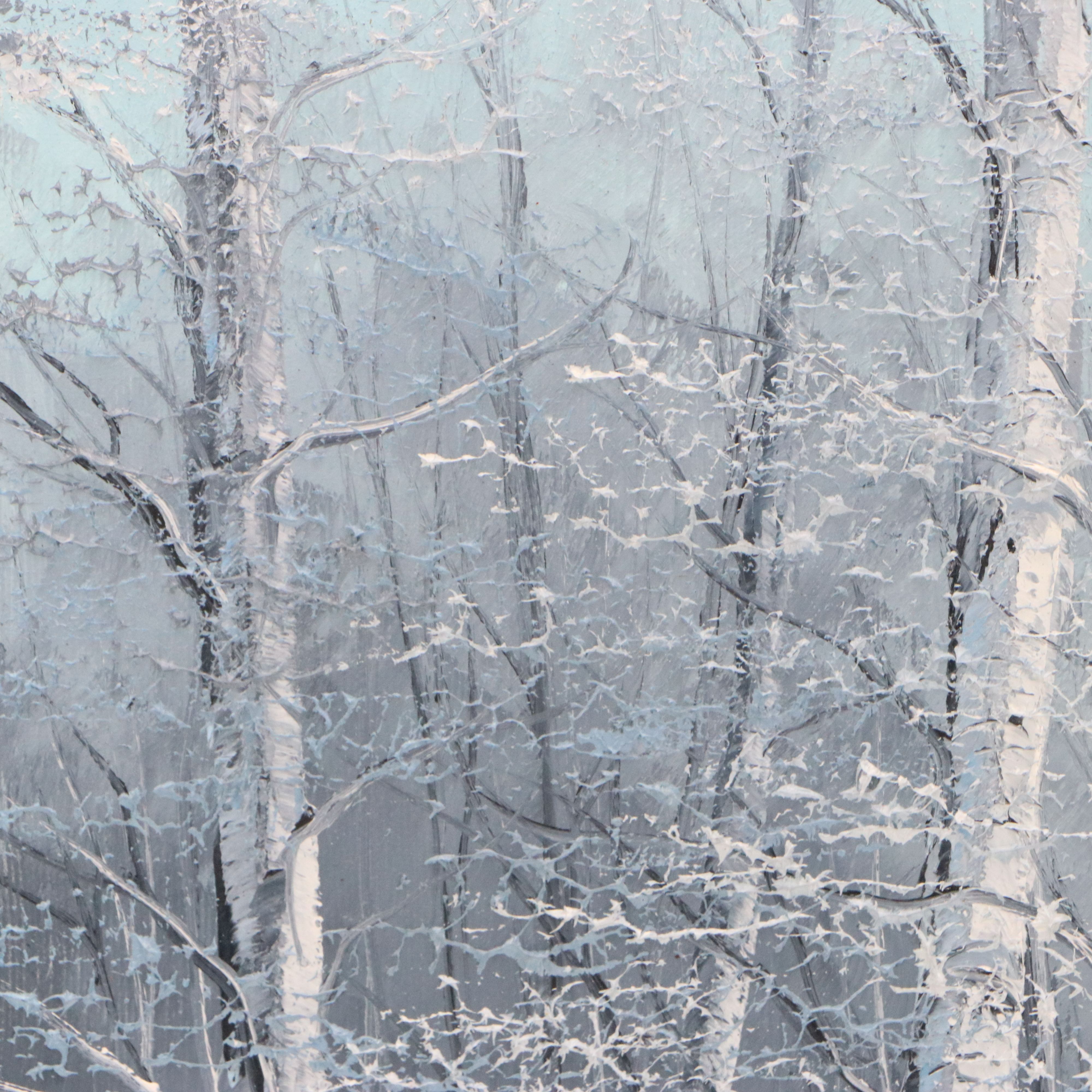 Judie Hurt Oil Painting "Winter Beauty," 1981