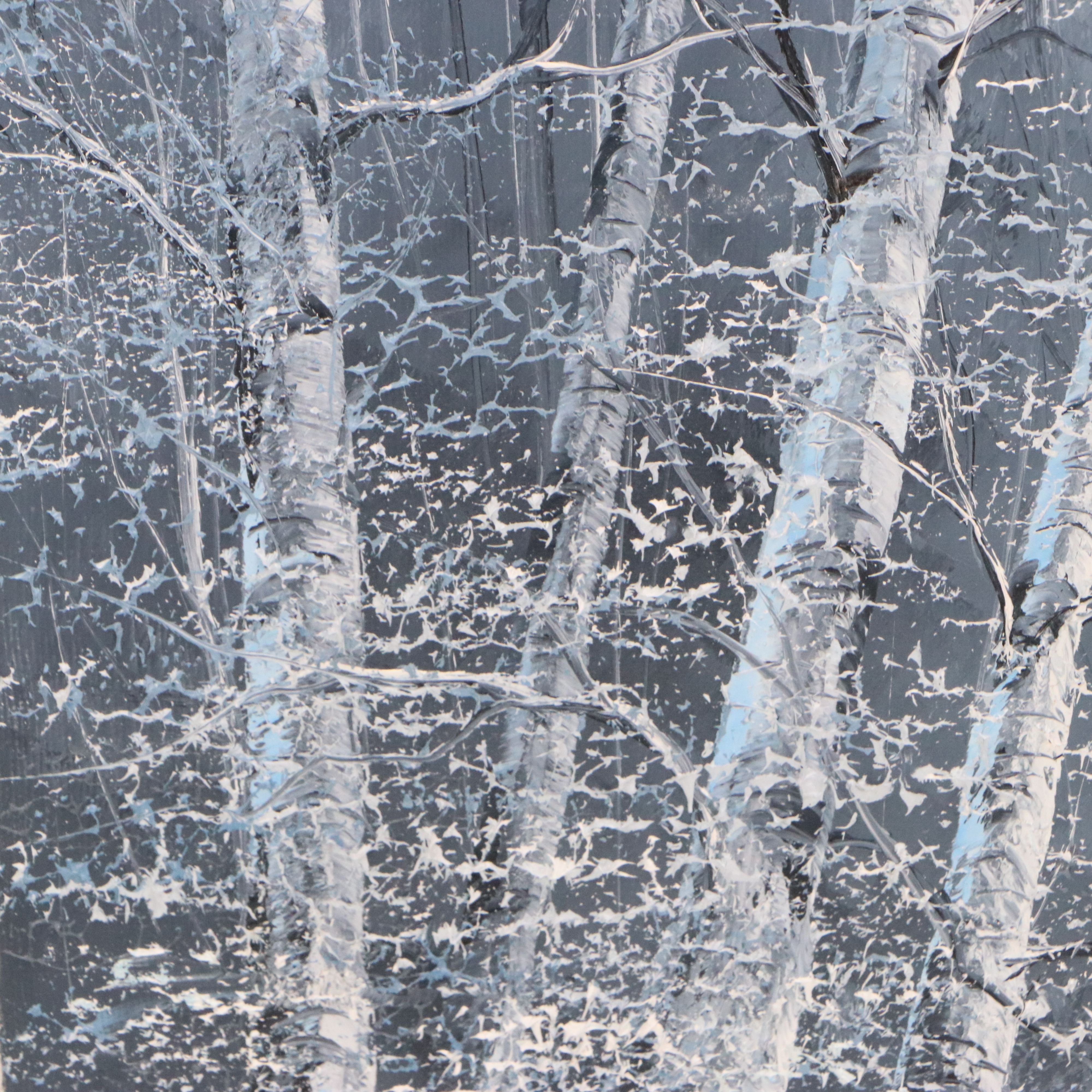 Judie Hurt Oil Painting "Winter Beauty," 1981