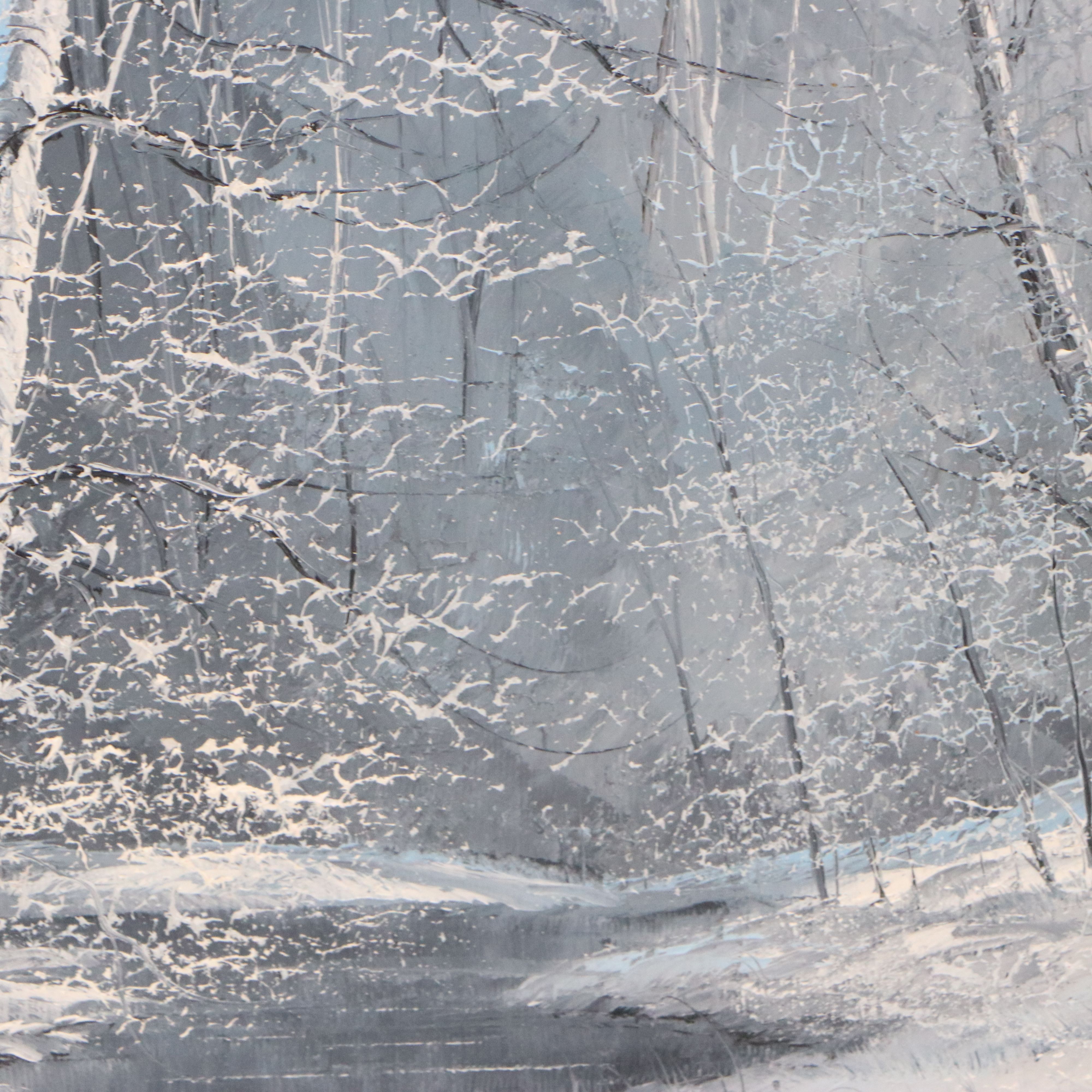 Judie Hurt Oil Painting "Winter Beauty," 1981