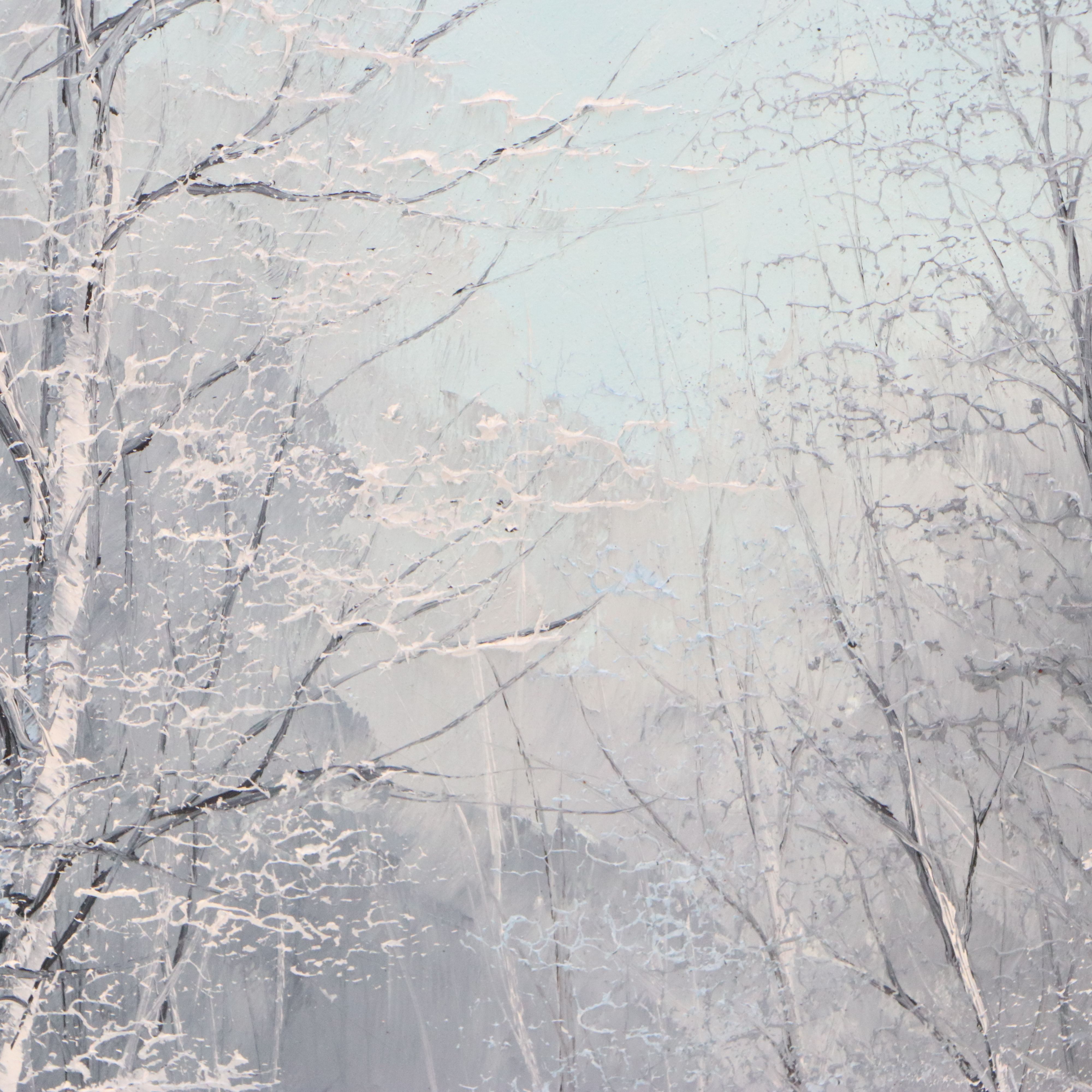 Judie Hurt Oil Painting "Winter Beauty," 1981