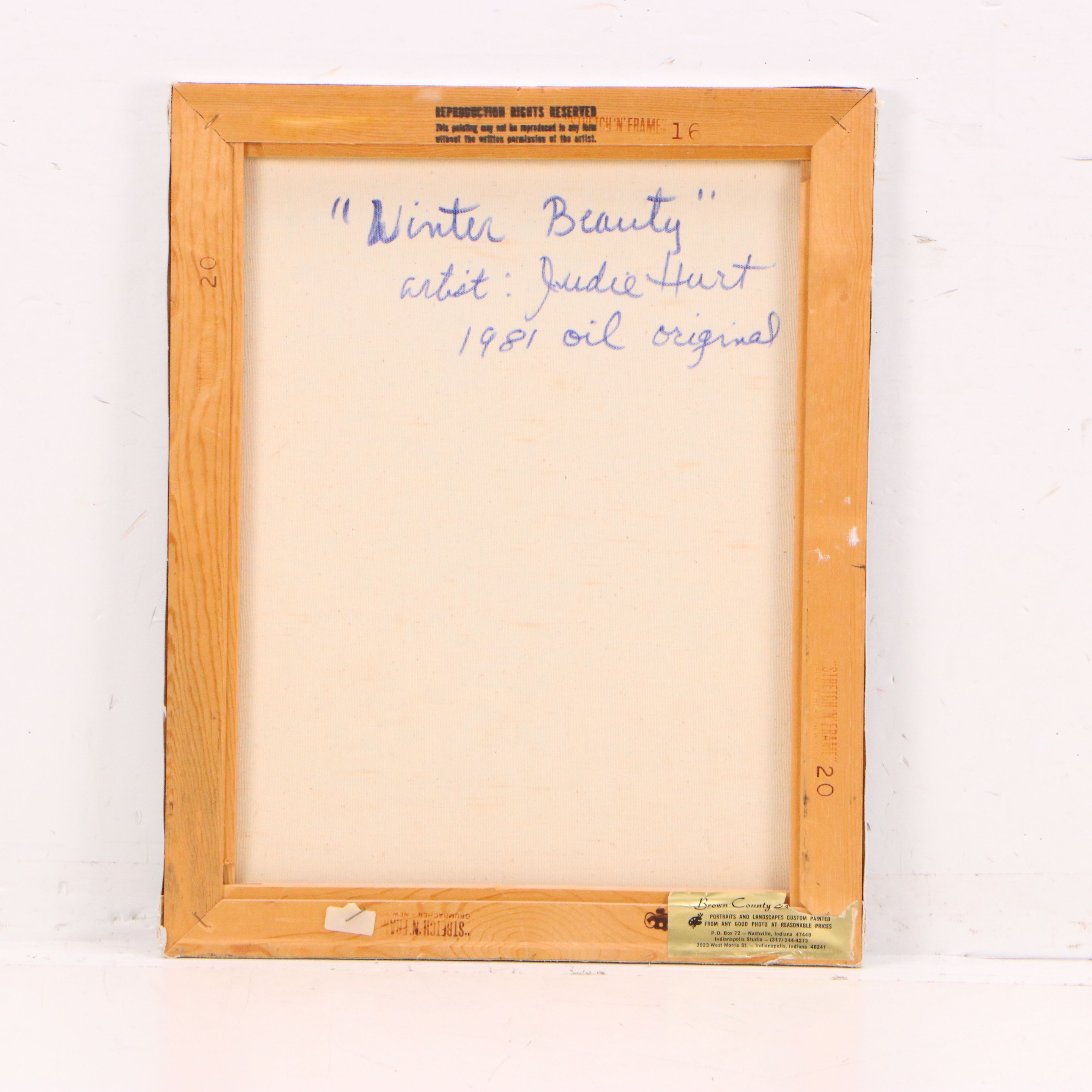 Judie Hurt Oil Painting "Winter Beauty," 1981