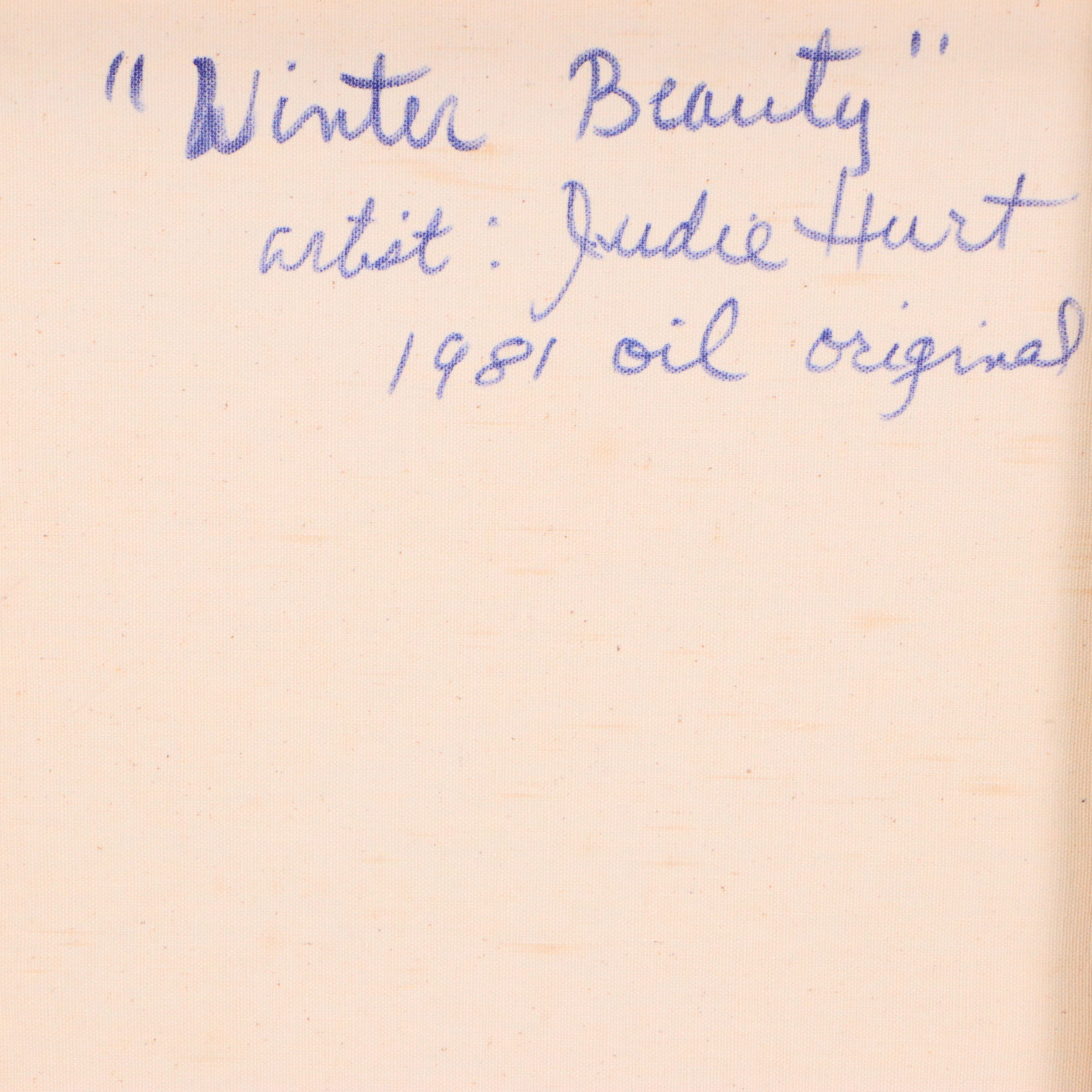 Judie Hurt Oil Painting "Winter Beauty," 1981