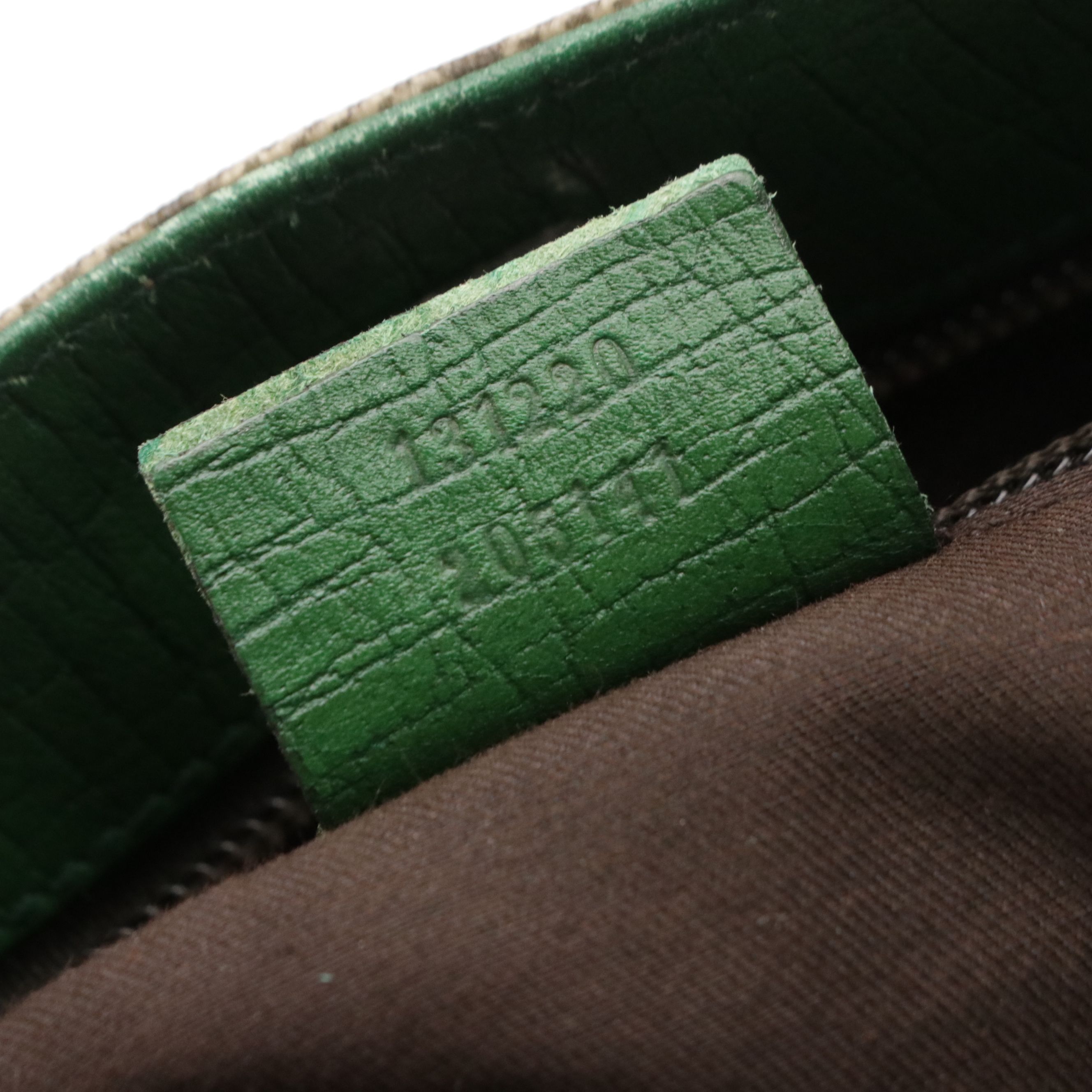 Gucci Tote in GG Supreme Canvas and Green Leather Trim