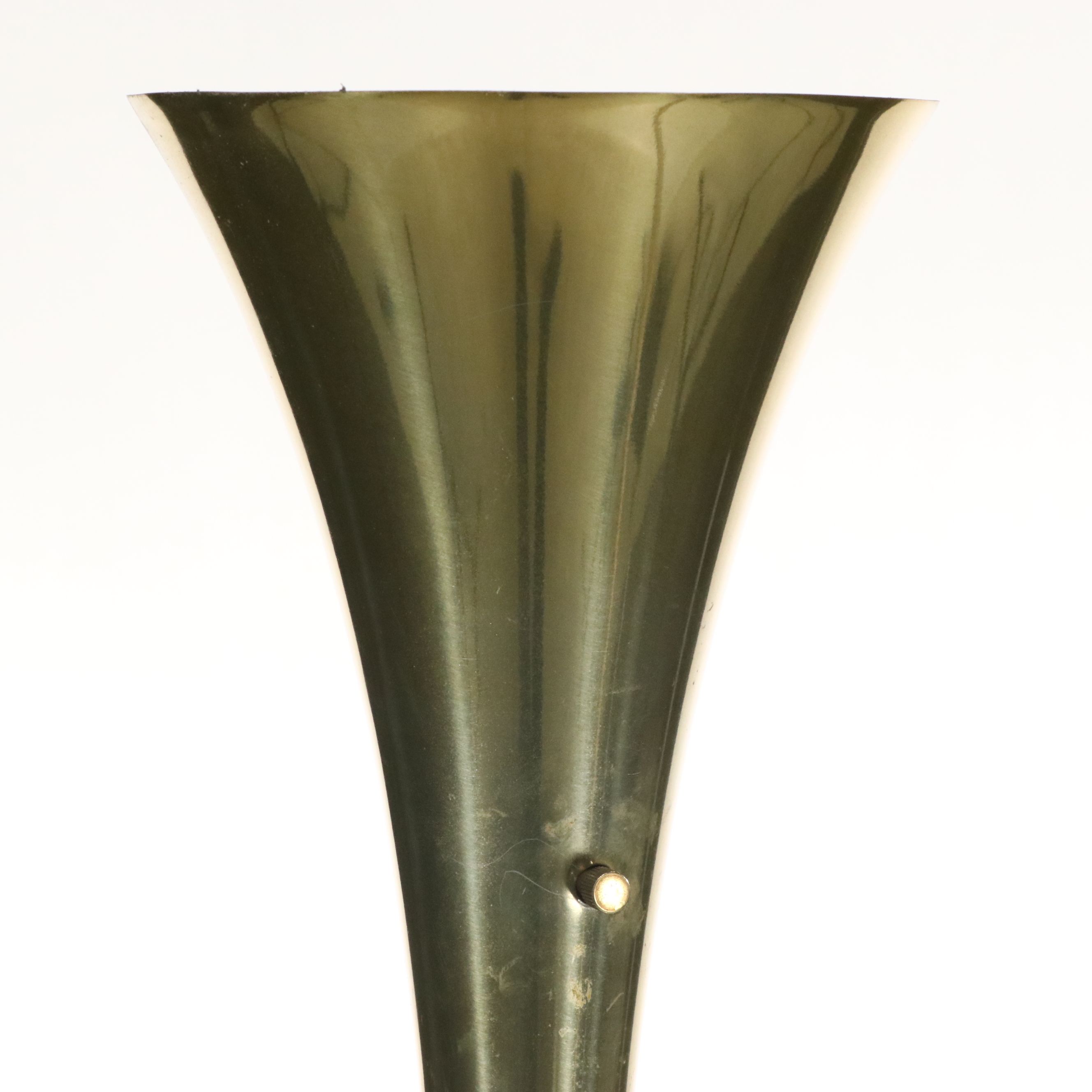 Laurel Lamp Co. Mid Century Modern Style Brass Finish Torchiere Floor Lamps