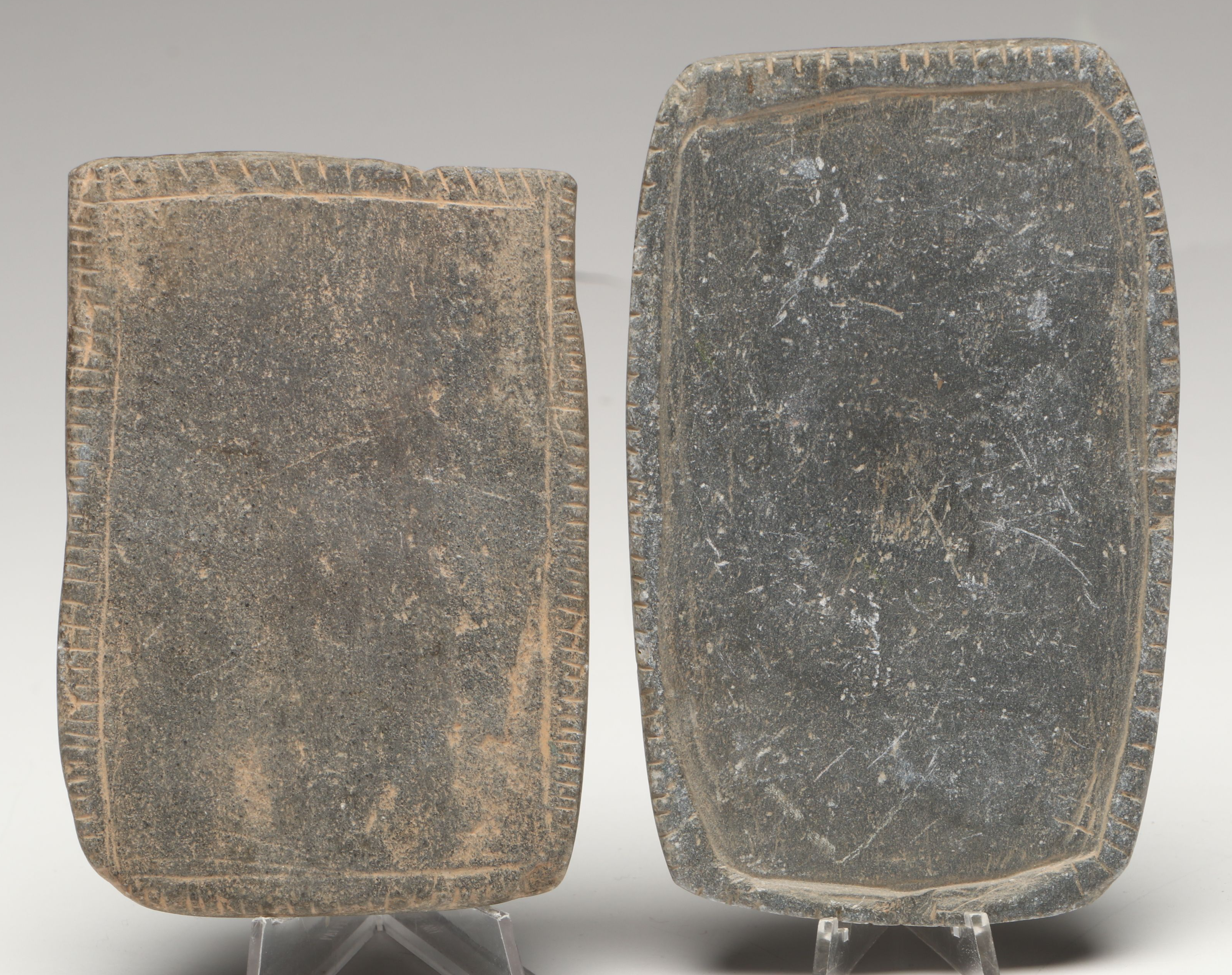 Mesoamerican Style Engraved Plaque, Pendant and Ink or Dye Grinding Stones