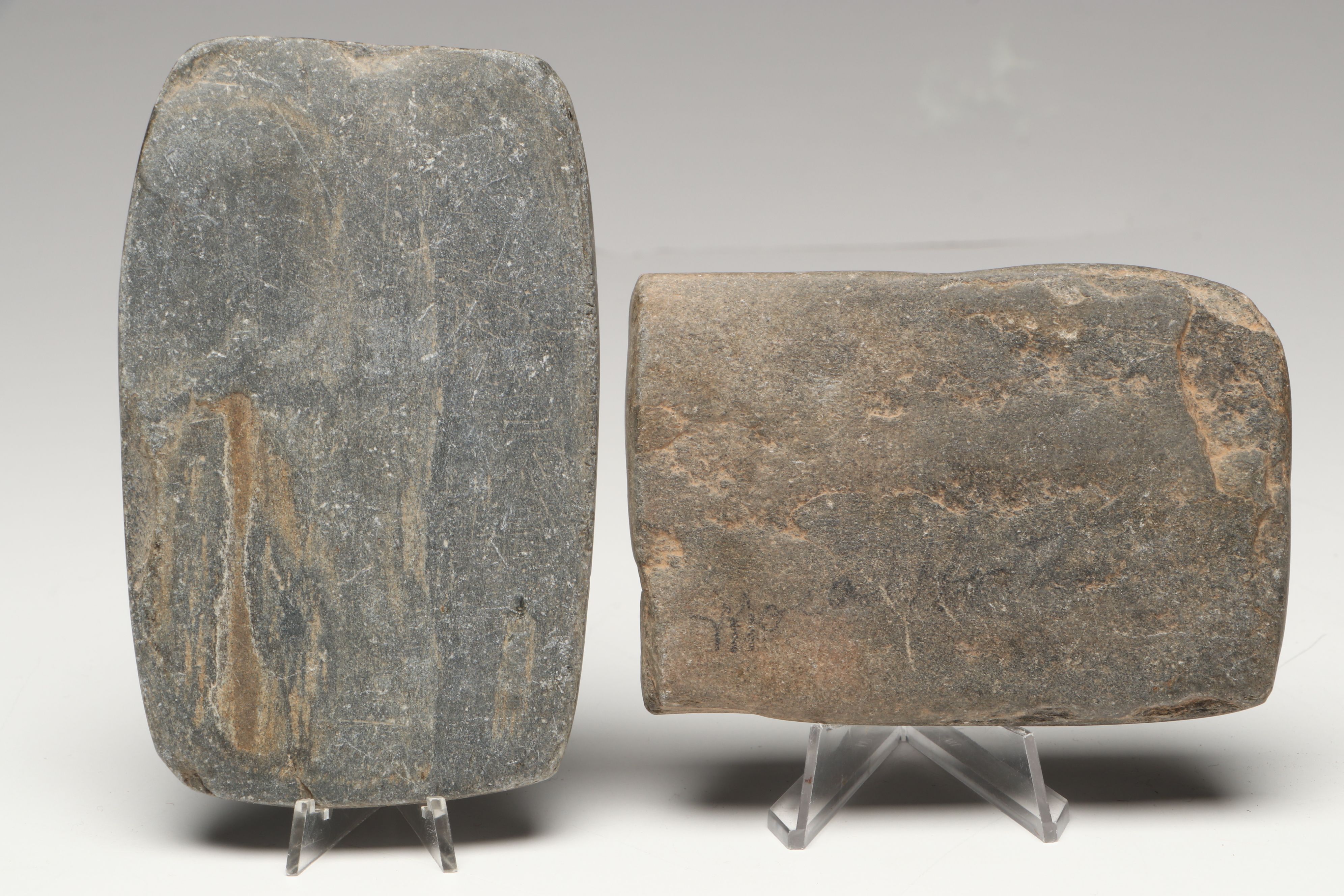 Mesoamerican Style Engraved Plaque, Pendant and Ink or Dye Grinding Stones