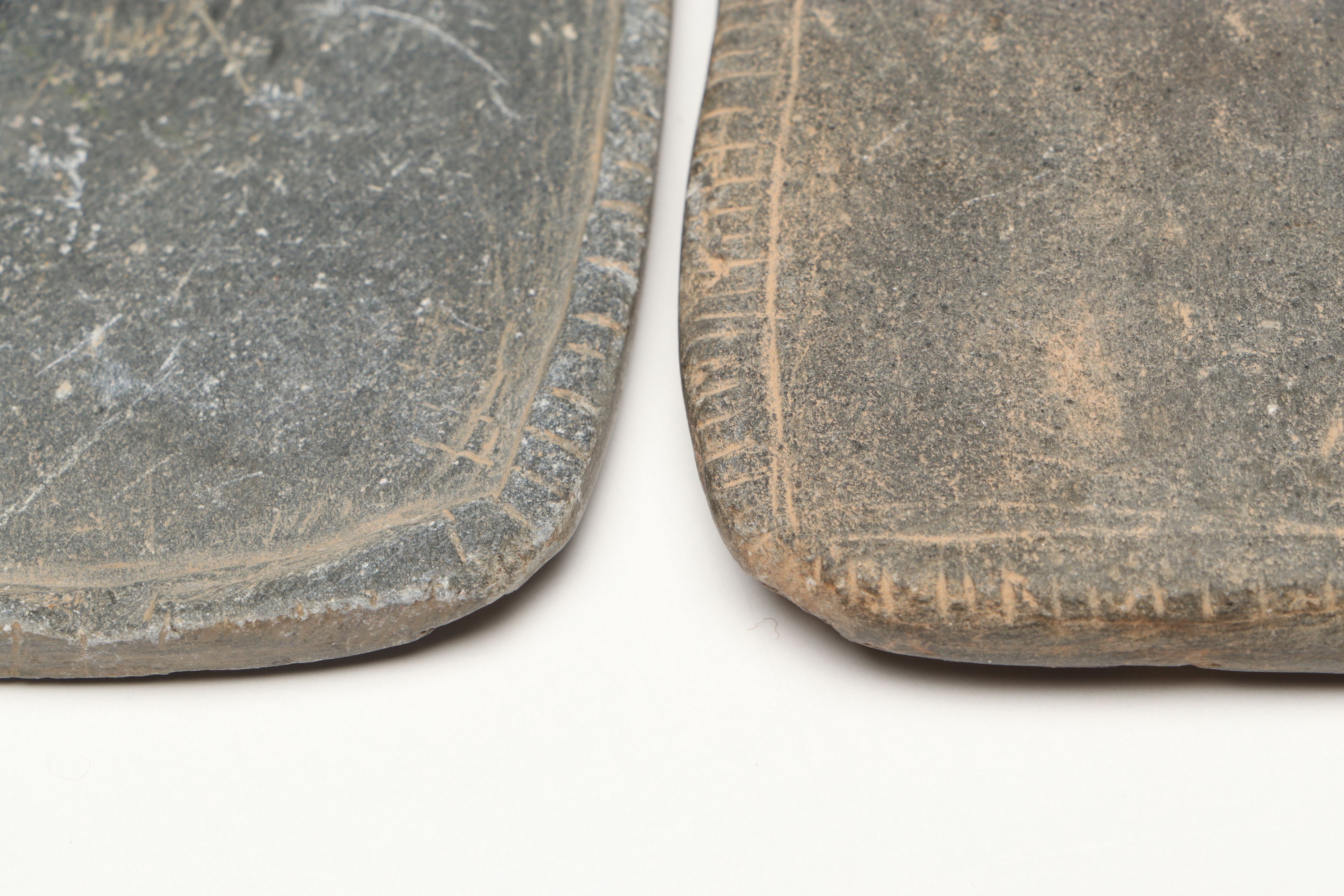 Mesoamerican Style Engraved Plaque, Pendant and Ink or Dye Grinding Stones