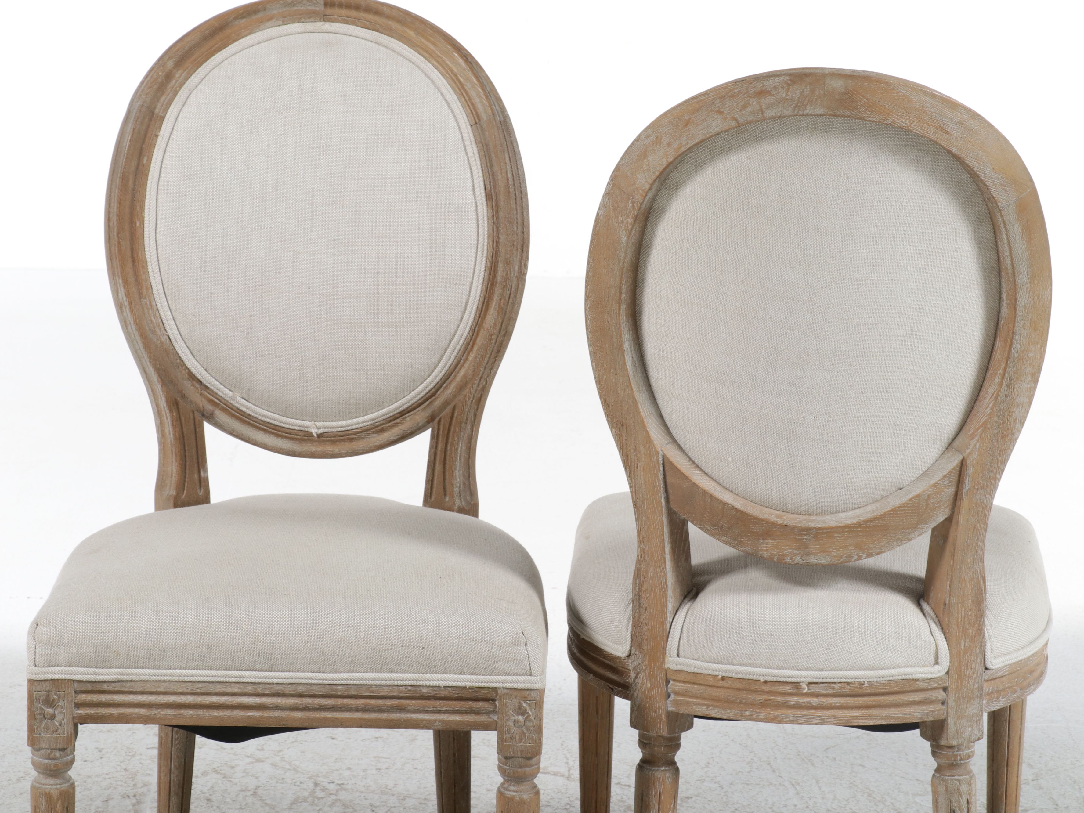 Pair of Restoration Hardware Louis XVI Style Side Chairs