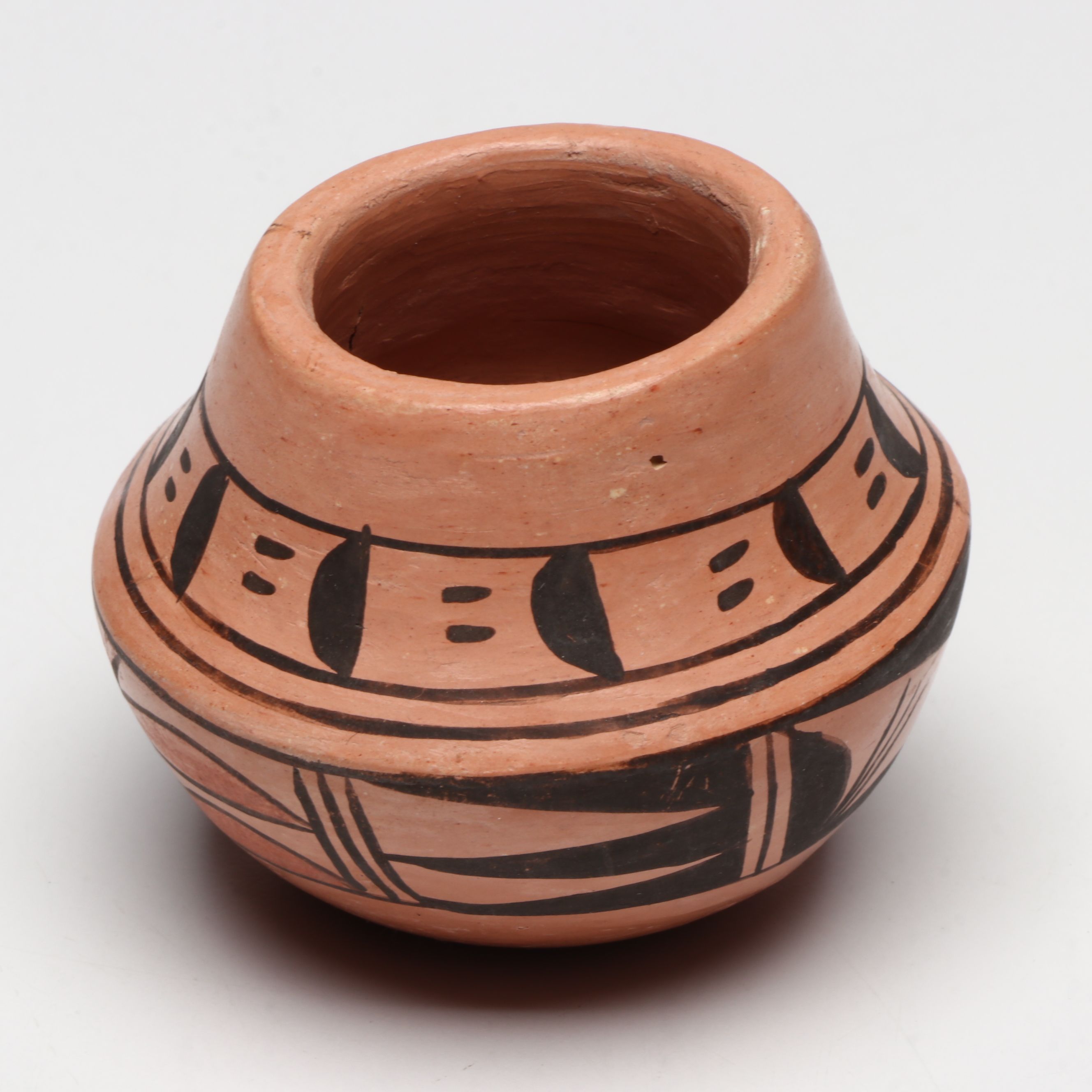 Hand-Painted Hopi and Other Southwest Art Pottery with Beaded Adornments
