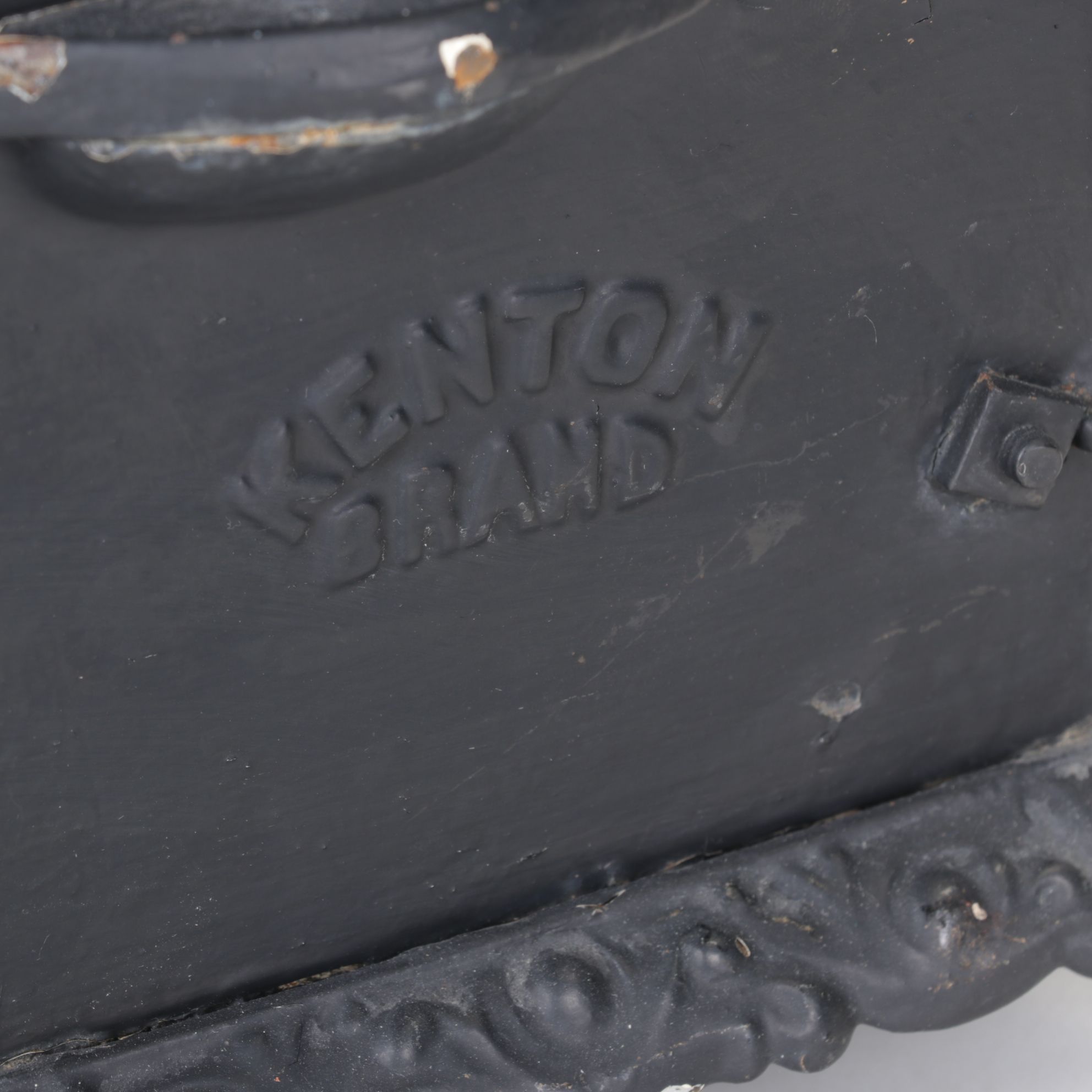 Kenton Cast Iron Toy Stove & Kitchen Accessories with Balance Scale, 19th C.