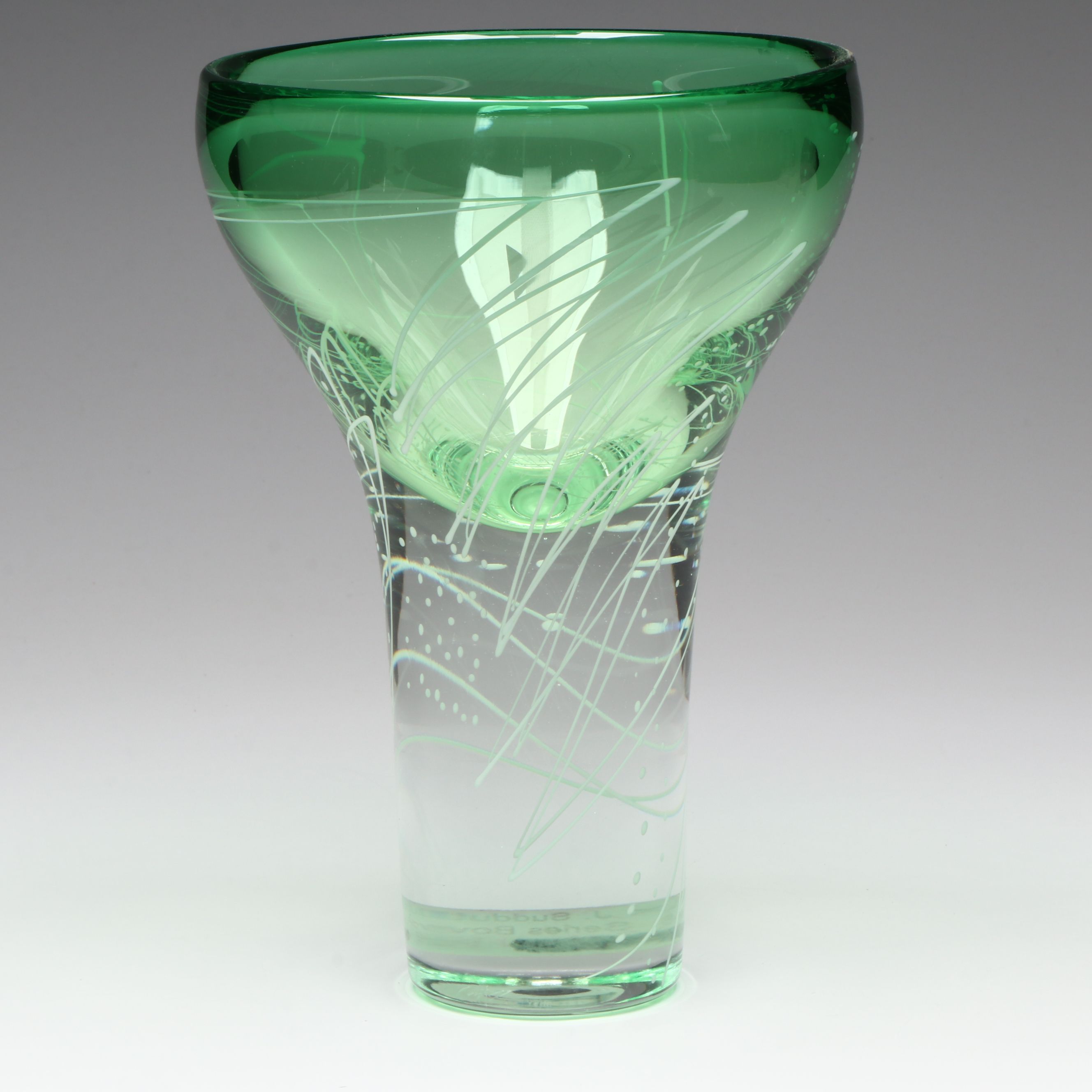 Mark J. Sudduth Lime Series Art Glass Decorative Bowl