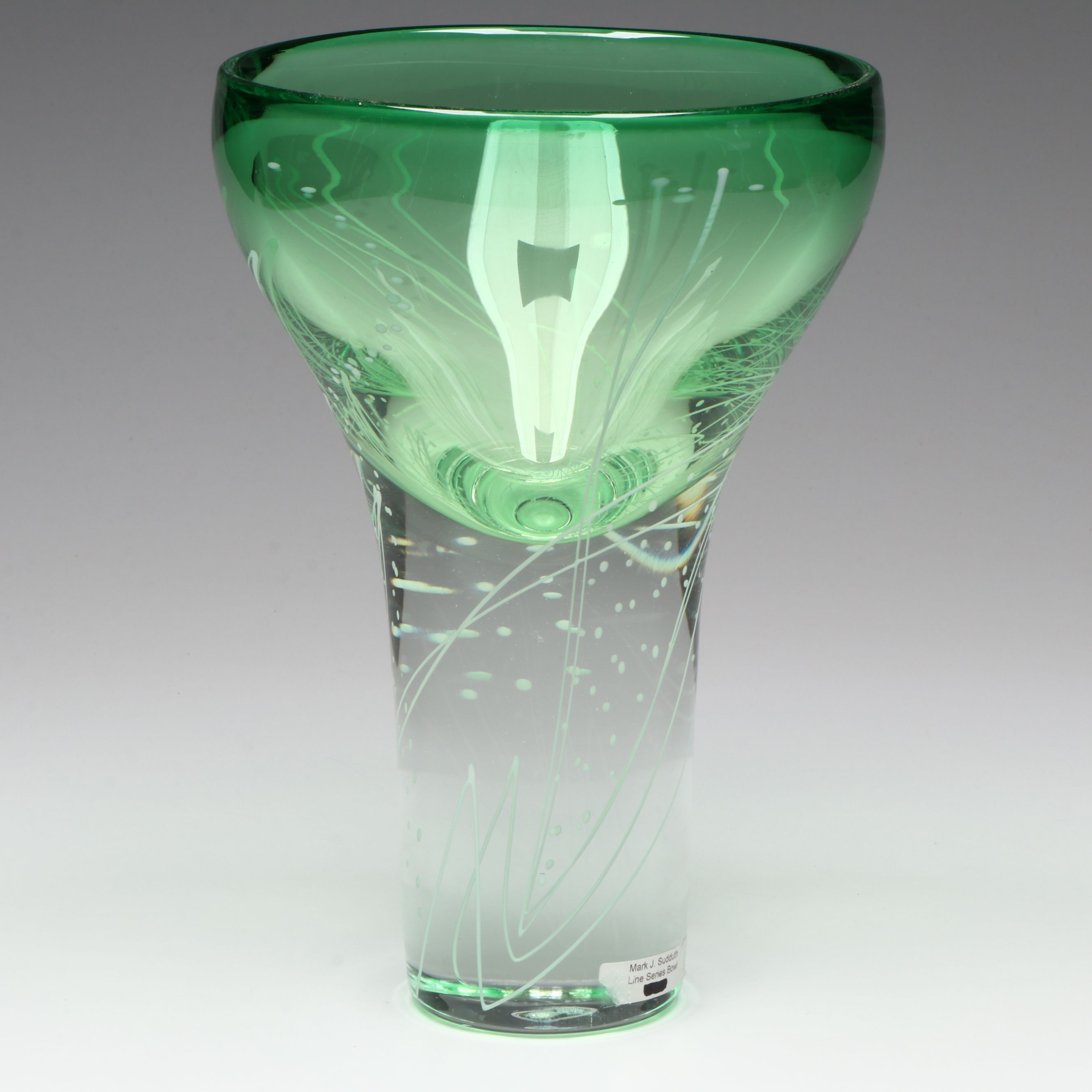 Mark J. Sudduth Lime Series Art Glass Decorative Bowl