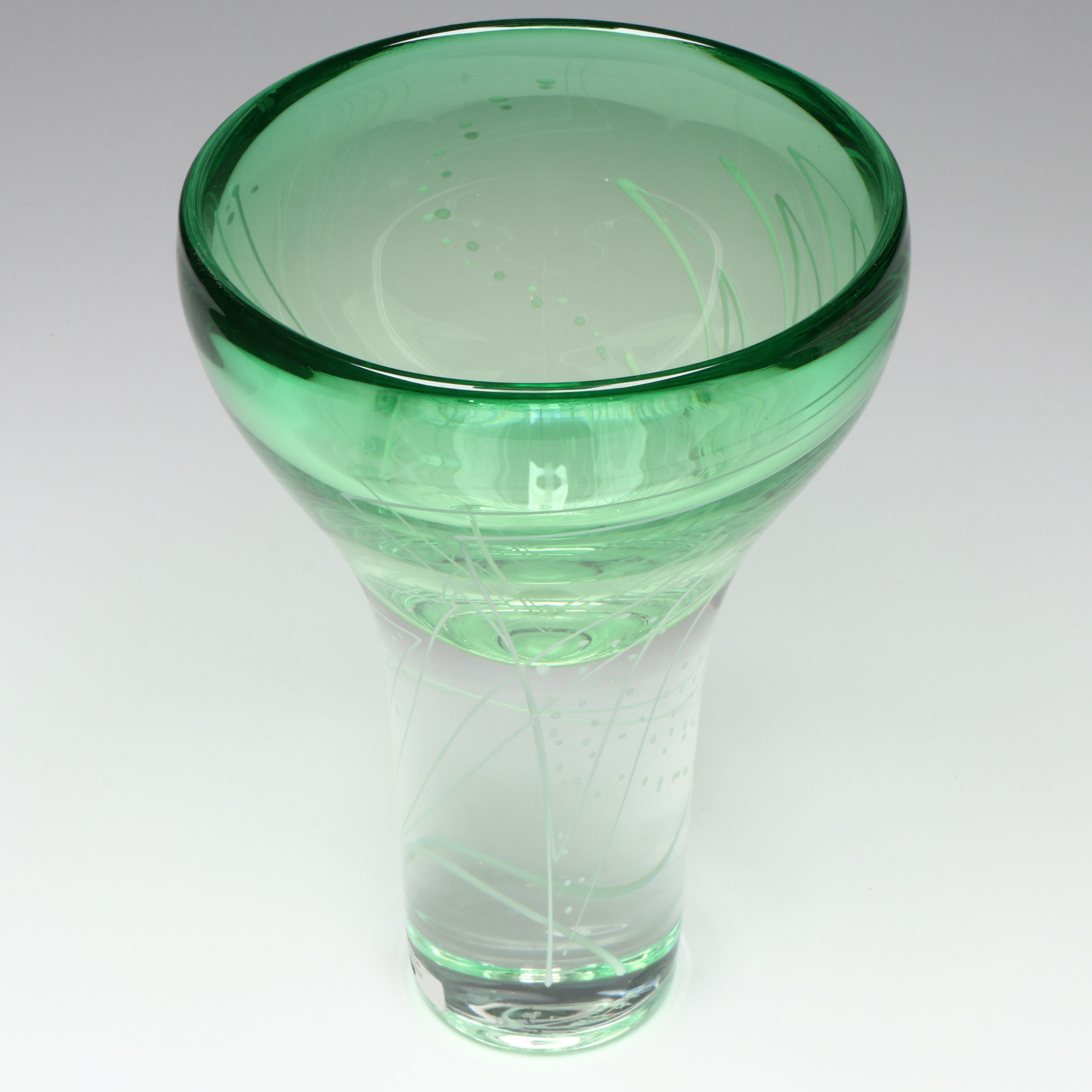 Mark J. Sudduth Lime Series Art Glass Decorative Bowl