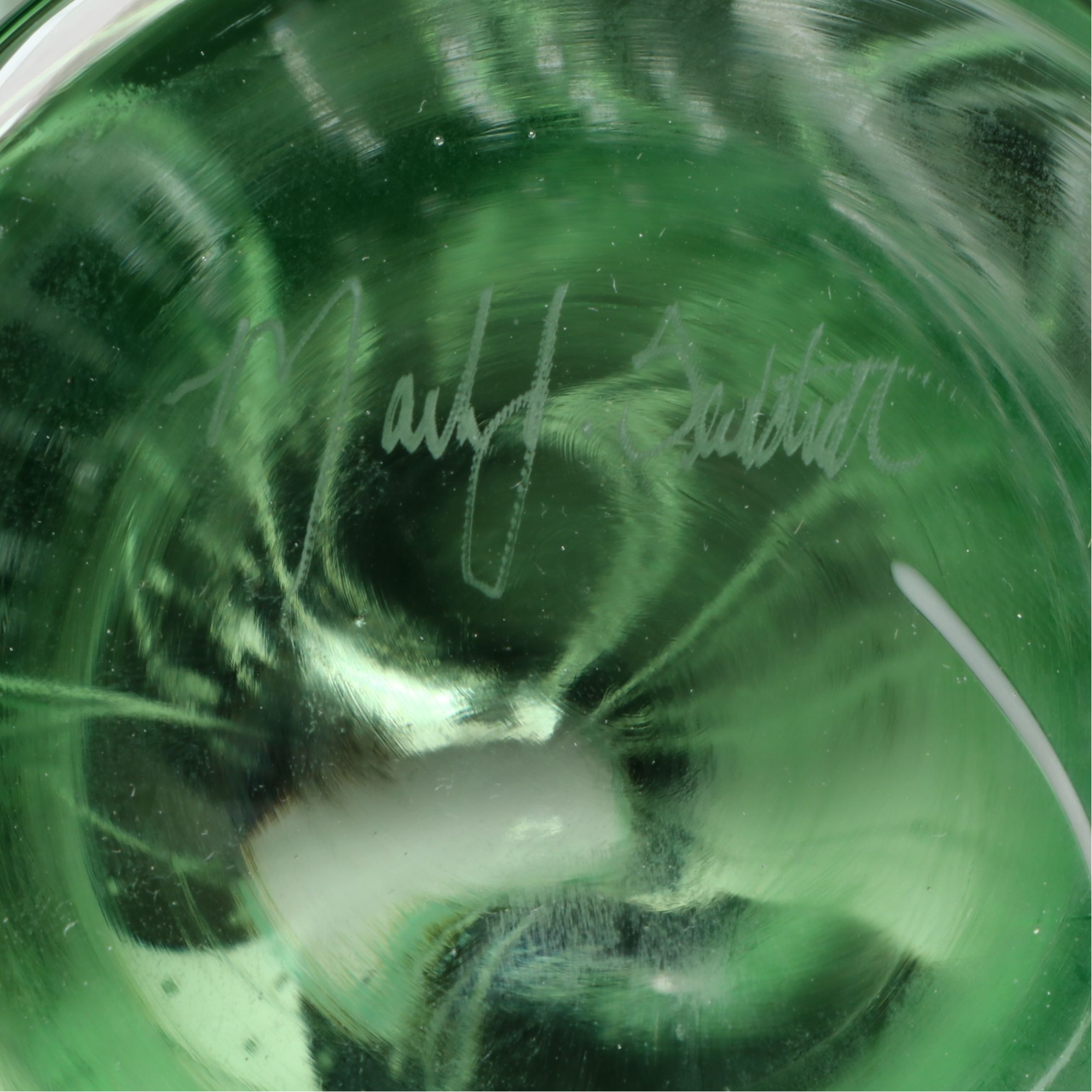 Mark J. Sudduth Lime Series Art Glass Decorative Bowl