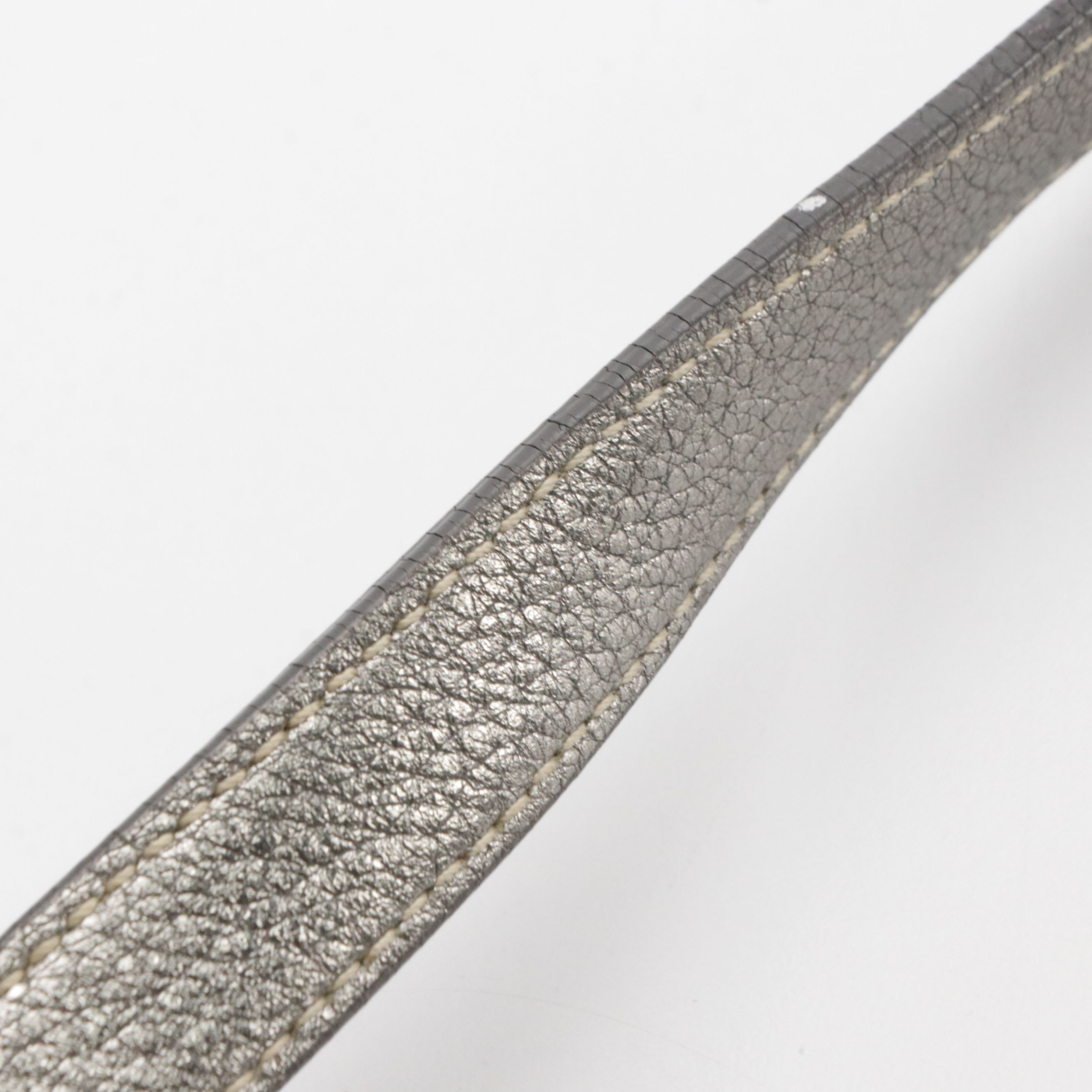 Prada Beige Canapa Logo Canvas and Silver Metallic Leather Tote