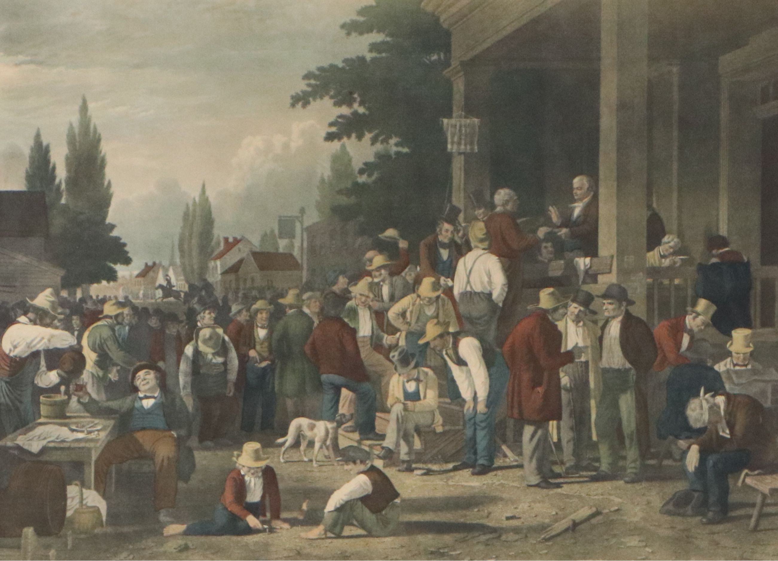 Hand-Colored Rotogravure After G. C. Bingham "The County Election"