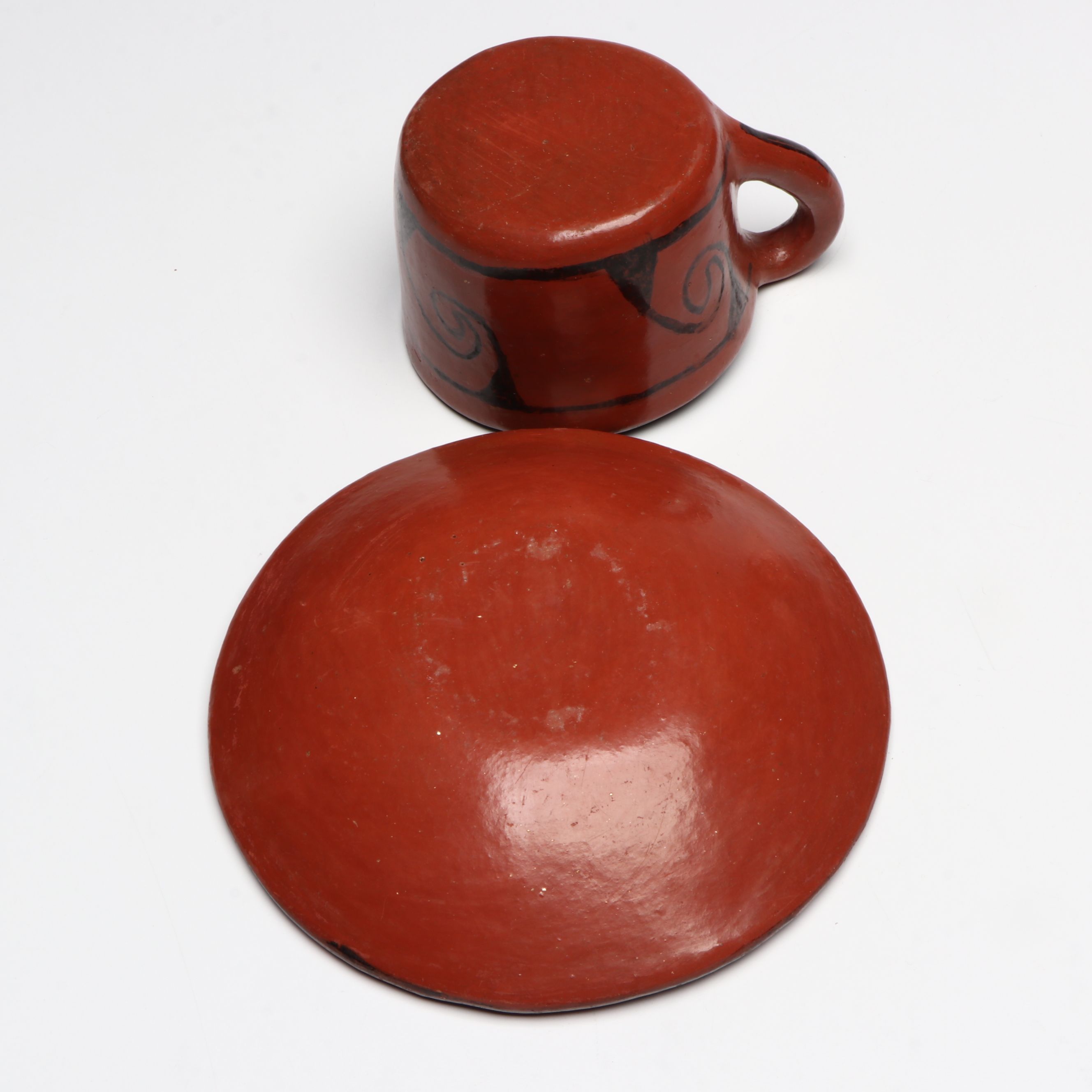 Southwestern Maricopa Style Hand-Painted Vases and Other Red Ware Pottery