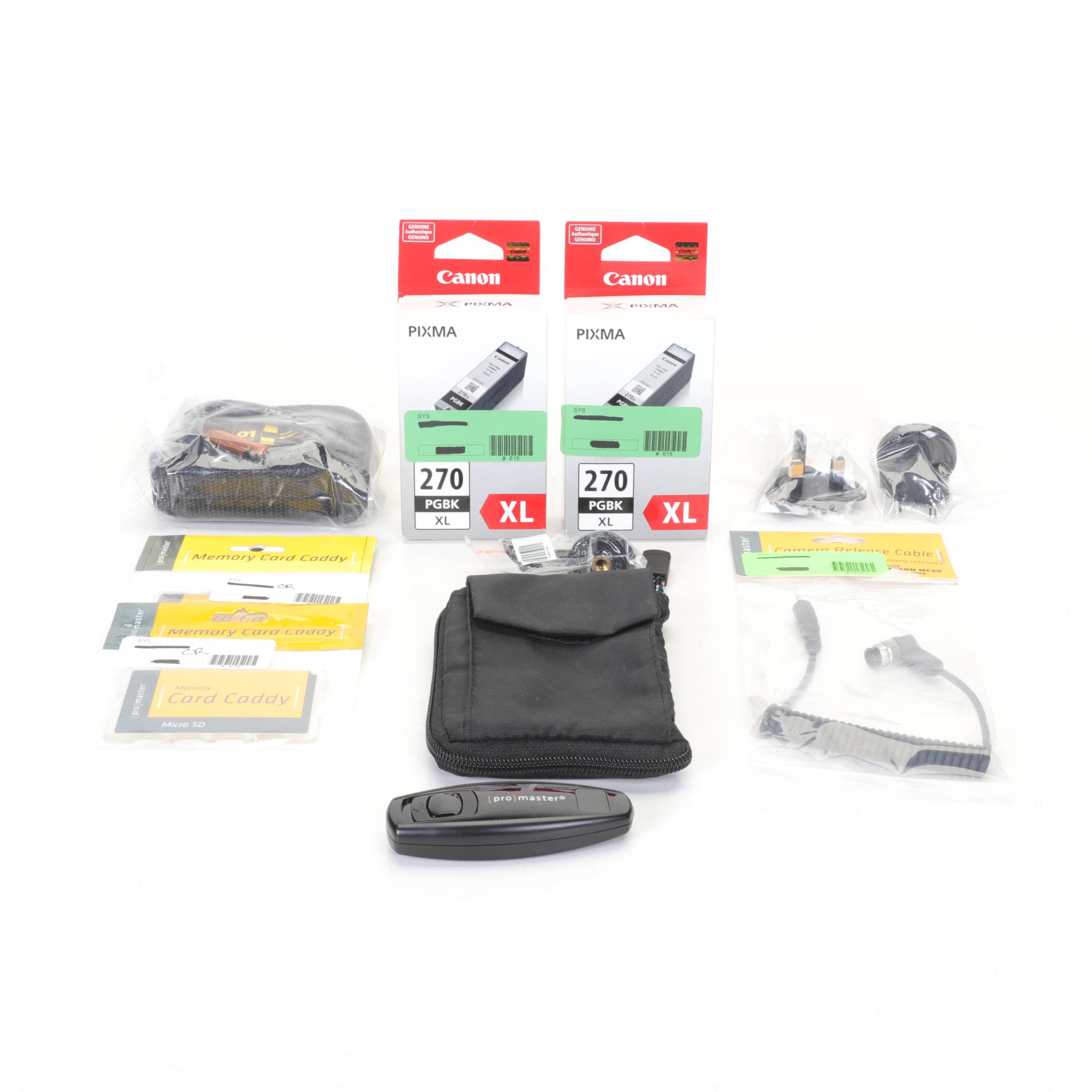 Two Canon Pixma Black Ink Tanks, Nikon MC-30 Connector and More