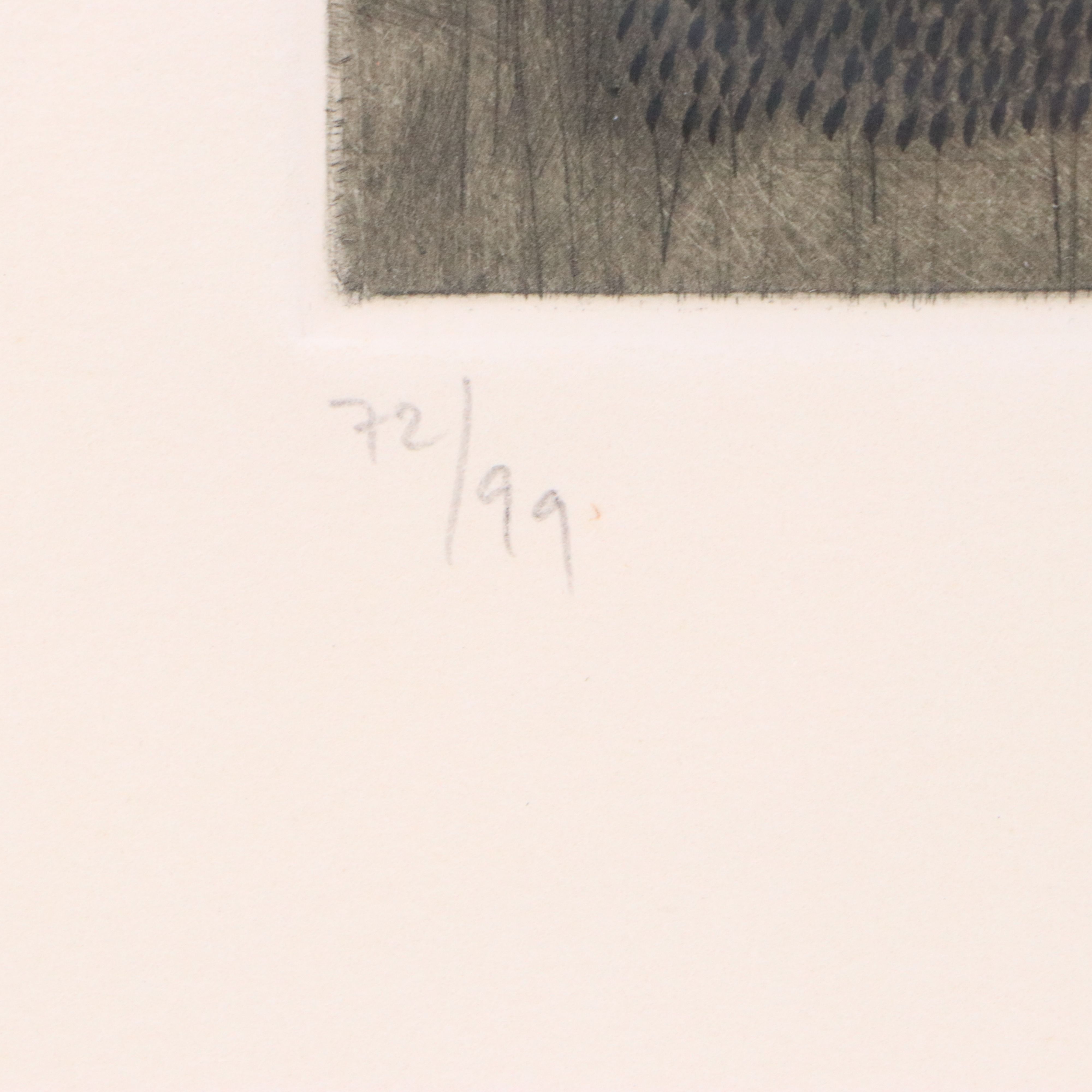 Arthur Luiz Piza Abstract Embossed Etching with Aquatint À La Poupée